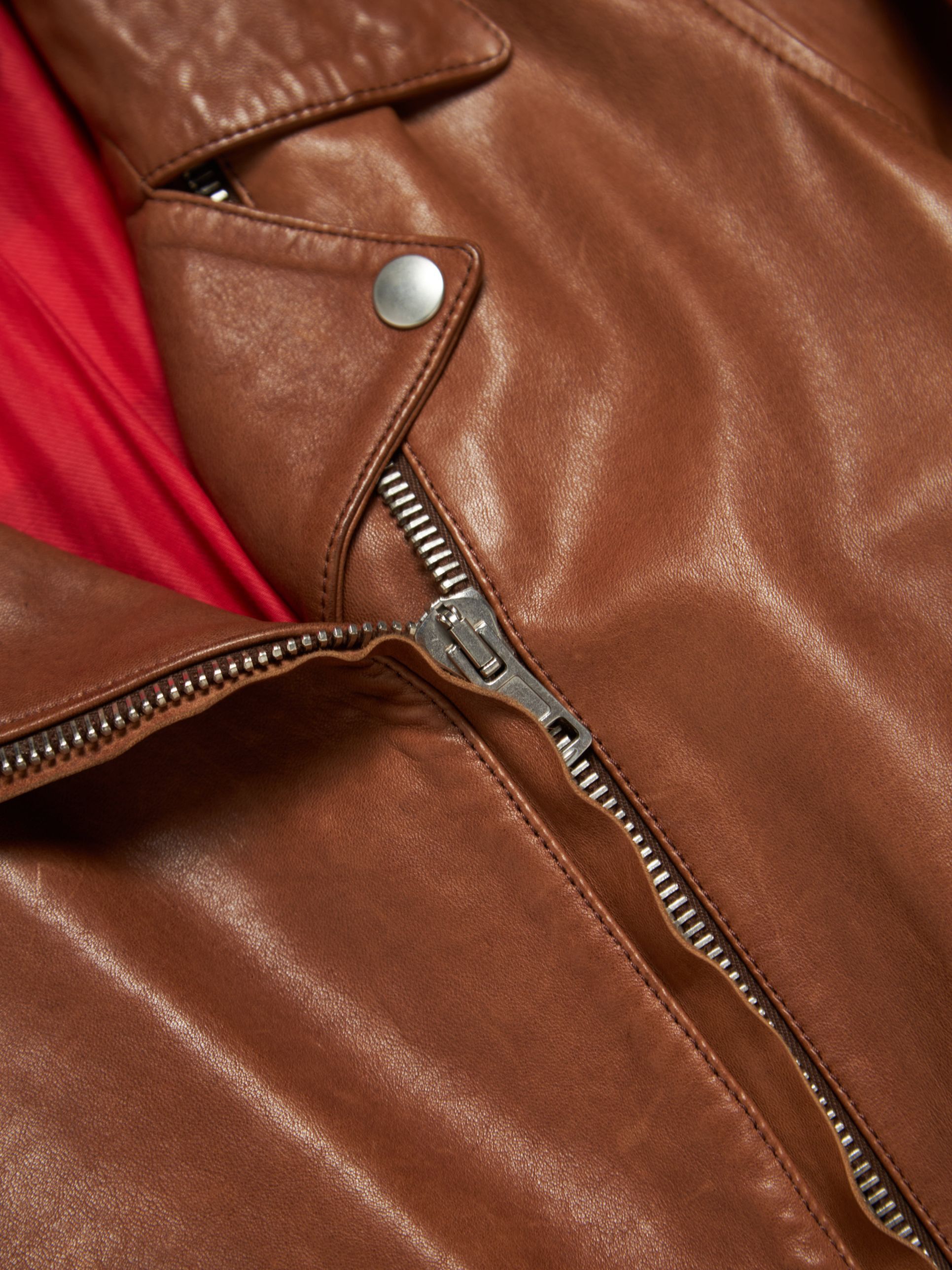 Acne Studios Brown Red Lining Leather Jacket Size US L / EU 52-54 / 3 - 4 Thumbnail