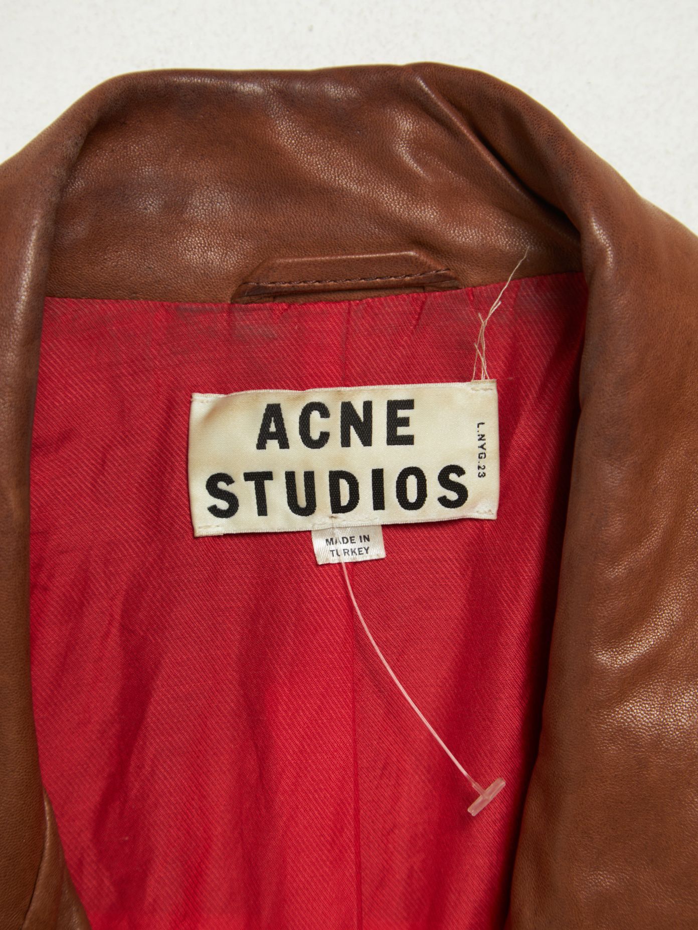 Acne Studios Brown Red Lining Leather Jacket Size US L / EU 52-54 / 3 - 3 Thumbnail