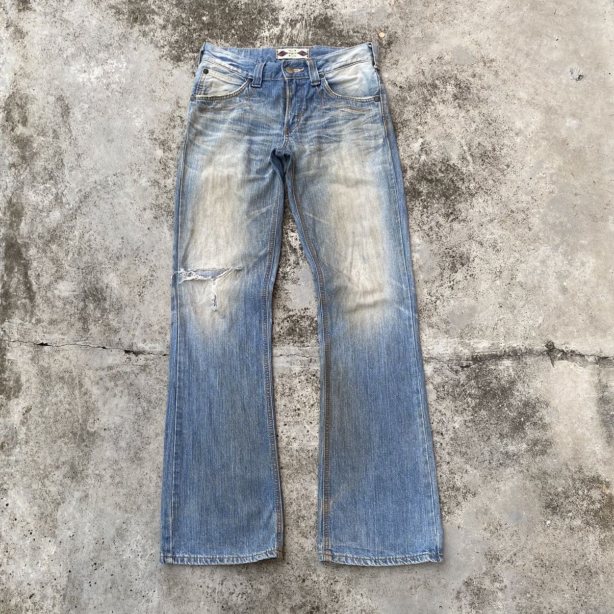 Japanese Brand × Jean × Vintage Vintage Edwin XV Distressed Style Flare Jeans Size US 31 - 2 Thumbnail