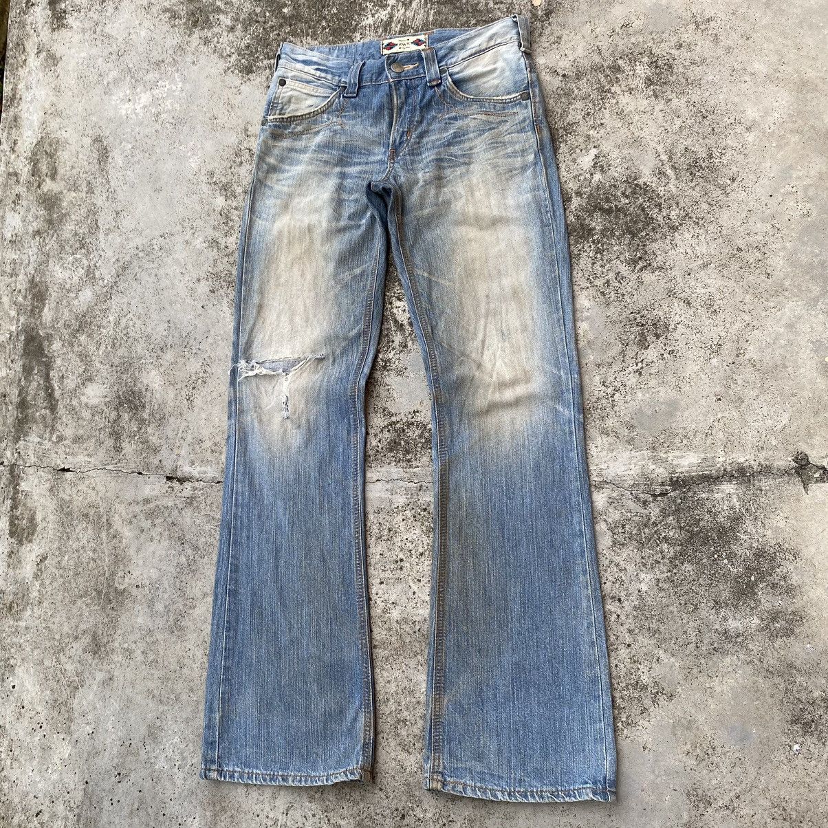 Japanese Brand × Jean × Vintage Vintage Edwin XV Distressed Style Flare Jeans Size US 31 - 11 Thumbnail