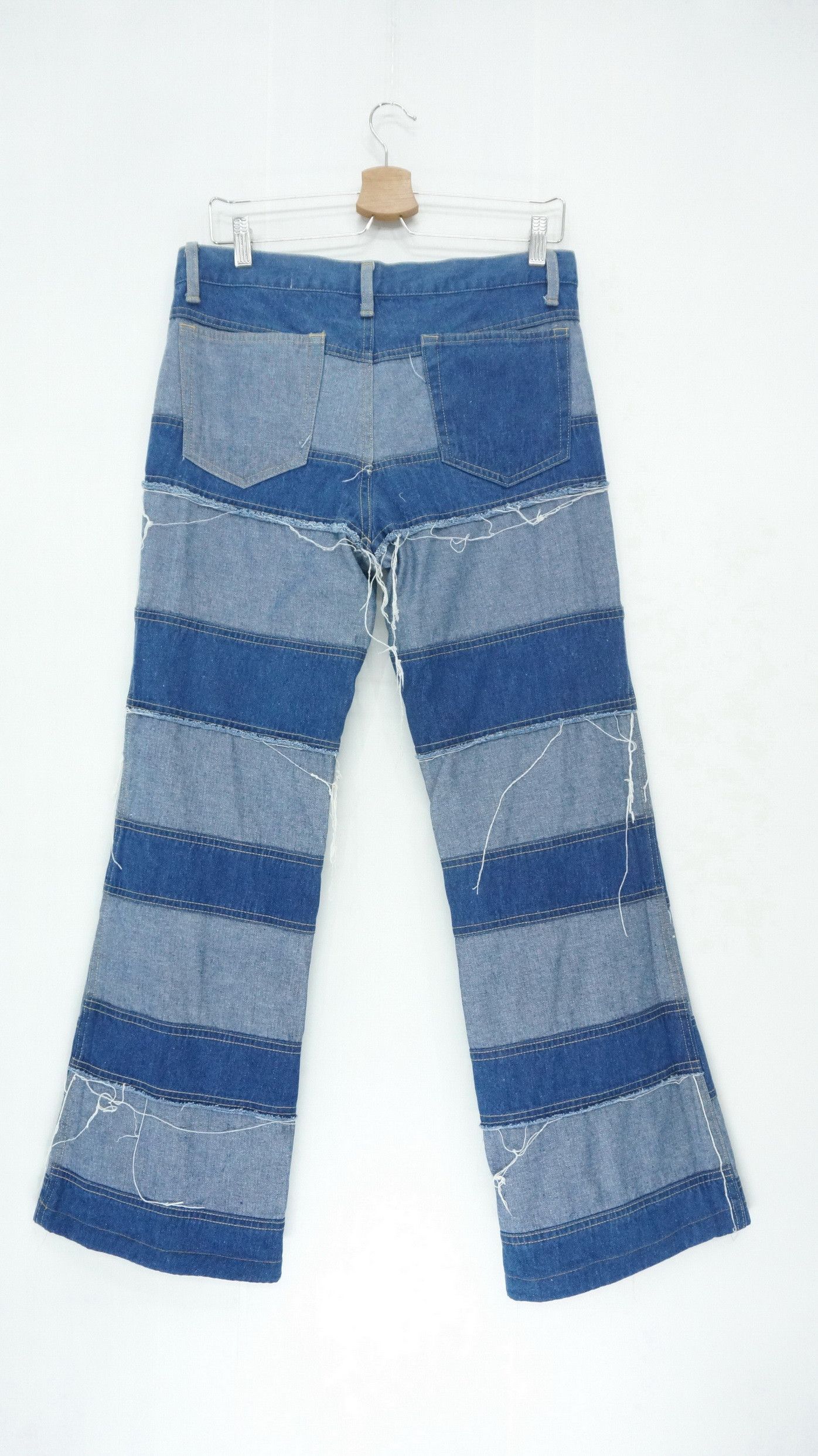 Japanese Brand 🔥Dope Flare🔥 Japan Custom Patchwork Jeans Hagi Style Size US 31 - 3 Thumbnail