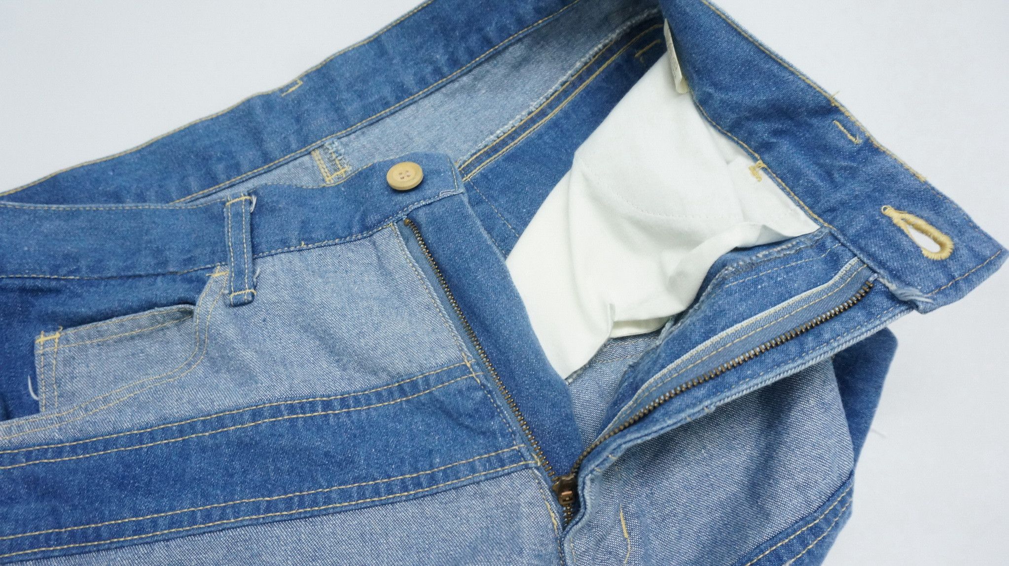 Japanese Brand 🔥Dope Flare🔥 Japan Custom Patchwork Jeans Hagi Style Size US 31 - 14 Thumbnail