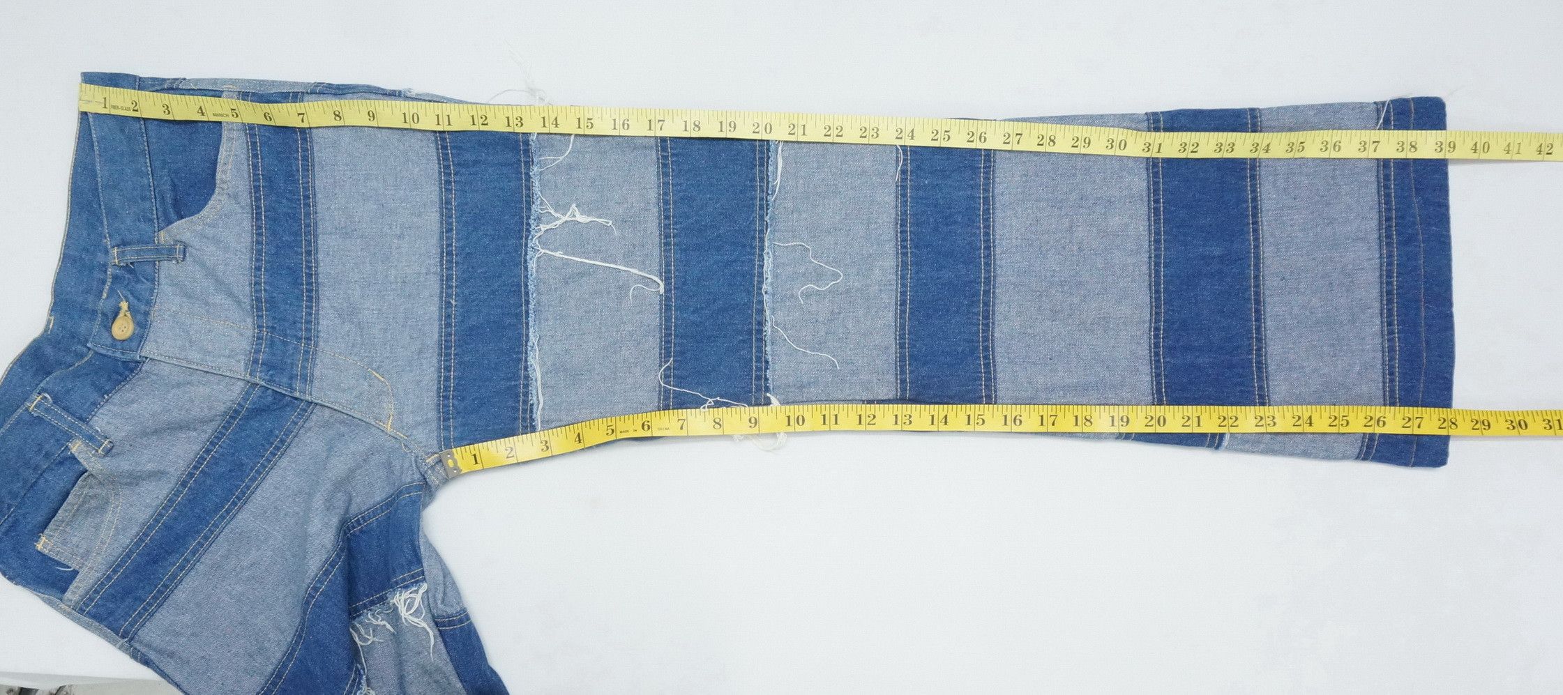 Japanese Brand 🔥Dope Flare🔥 Japan Custom Patchwork Jeans Hagi Style Size US 31 - 10 Thumbnail