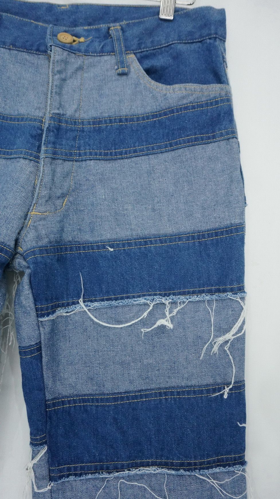 Japanese Brand 🔥Dope Flare🔥 Japan Custom Patchwork Jeans Hagi Style Size US 31 - 6 Thumbnail