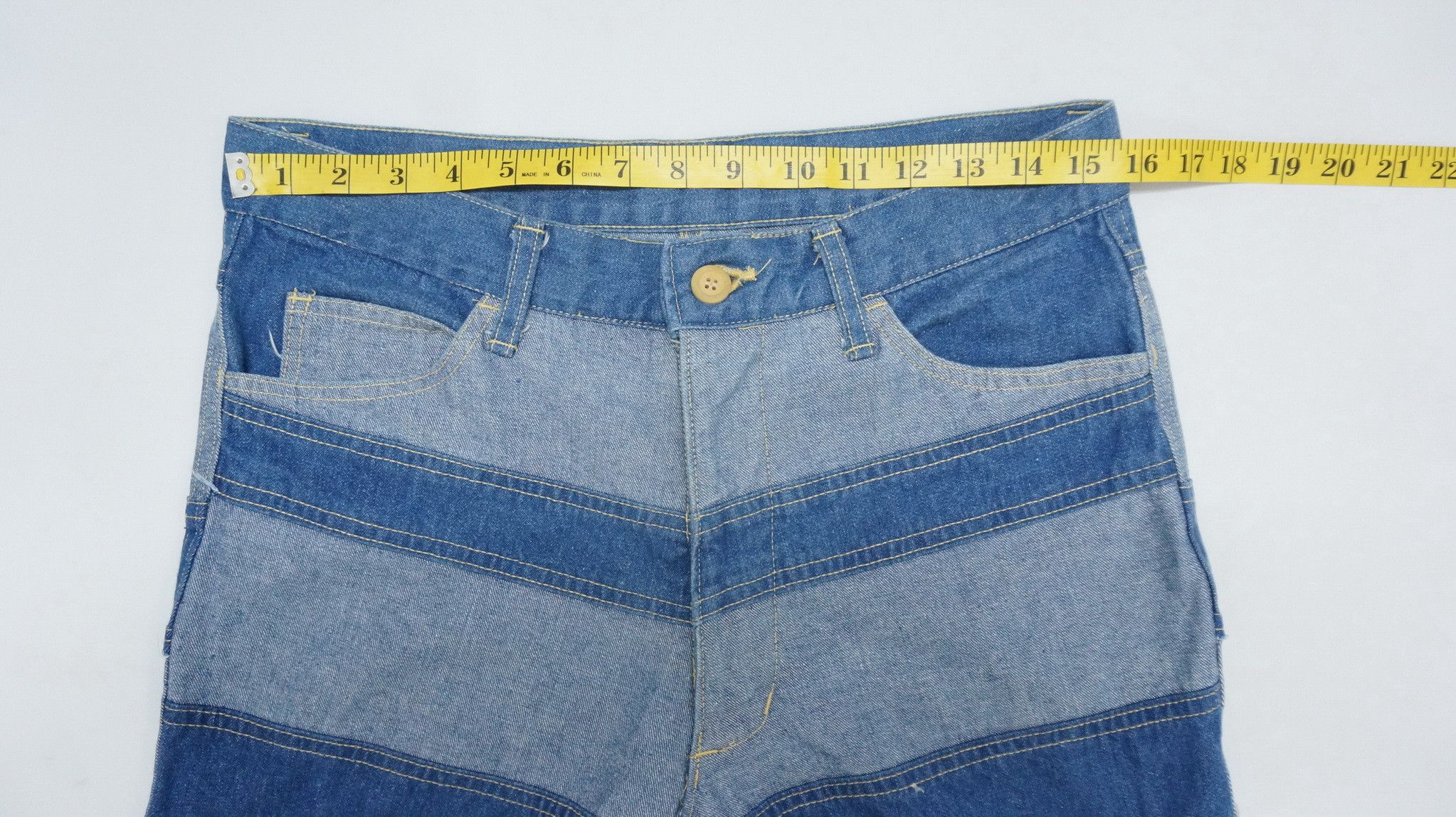 Japanese Brand 🔥Dope Flare🔥 Japan Custom Patchwork Jeans Hagi Style Size US 31 - 9 Thumbnail