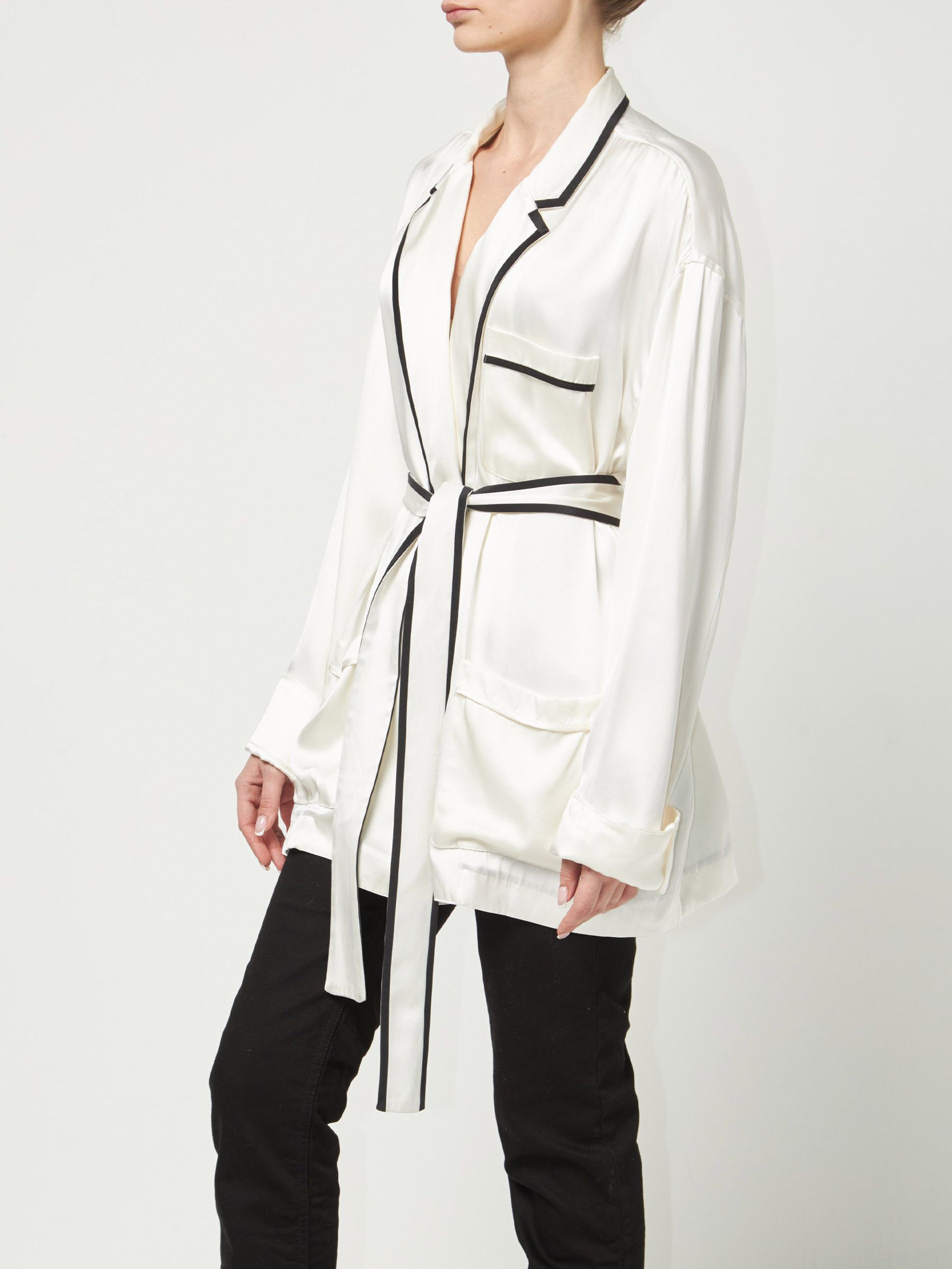 Haider Ackermann Ivory Pyjama Shirt Size US S / EU 44-46 / 1 - 7 Thumbnail