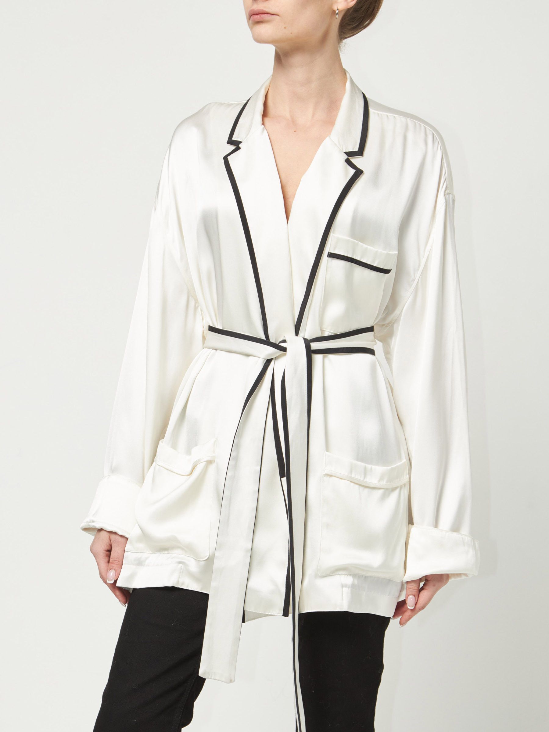 Haider Ackermann Ivory Pyjama Shirt Size US S / EU 44-46 / 1 - 6 Thumbnail
