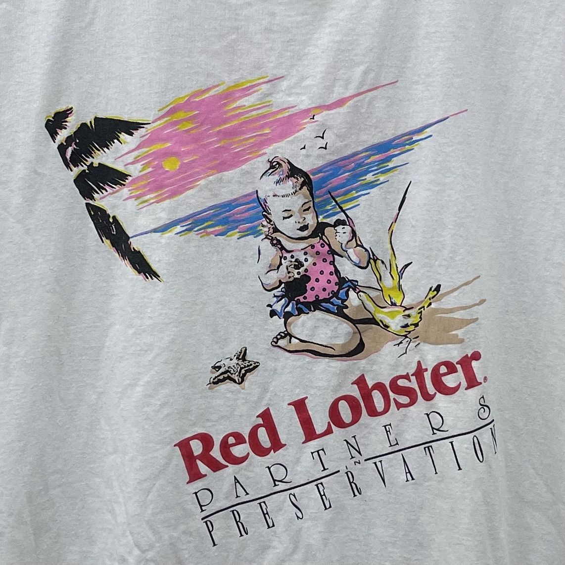 Vintage Vintage 90s Art Design Tee Red Lobster Partners Preservation Size US XL / EU 56 / 4 - 2 Thumbnail