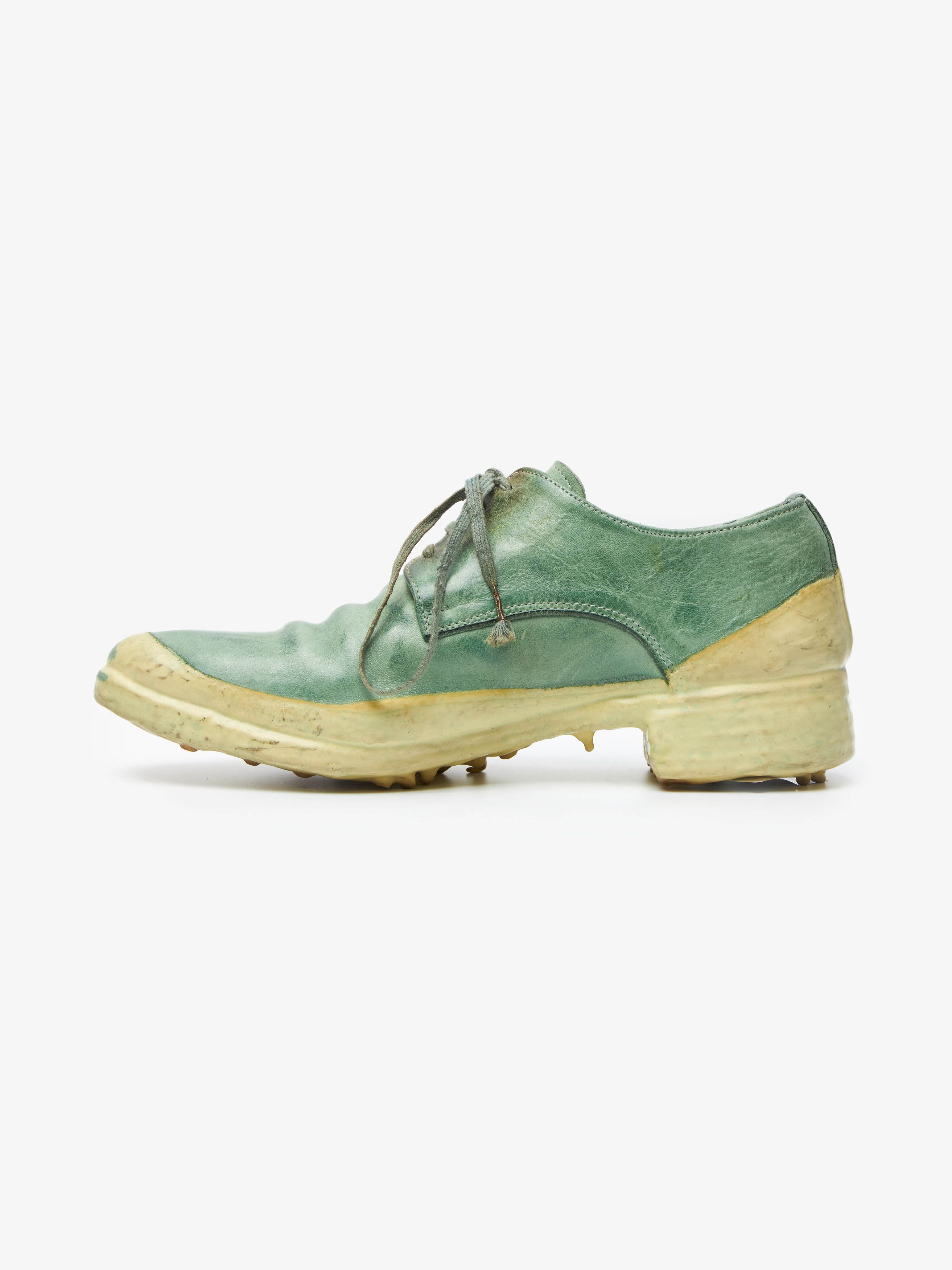 image of Carol Christian Poell Green Laced Boots, Men's (Size 8)
