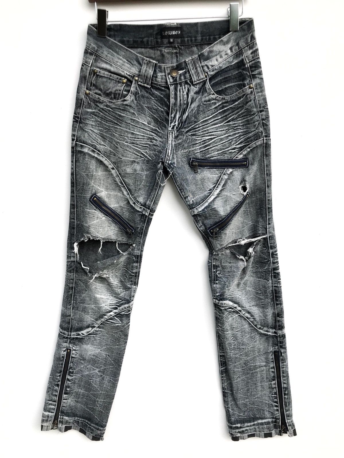 Japanese Brand Japanese Brand Lowbox Distressed Ripped Bleached Acid Wash Size US 30 / EU 46 - 1 Thumbnail