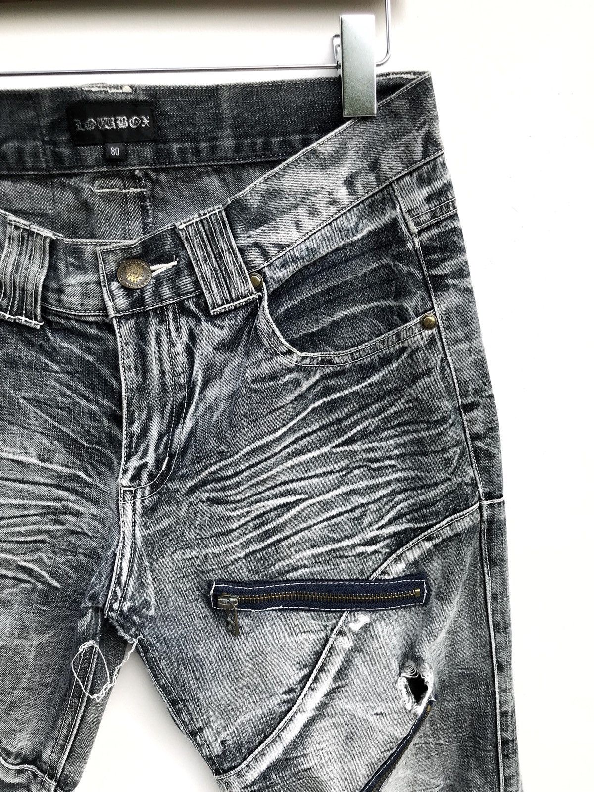 Japanese Brand Japanese Brand Lowbox Distressed Ripped Bleached Acid Wash Size US 30 / EU 46 - 5 Thumbnail