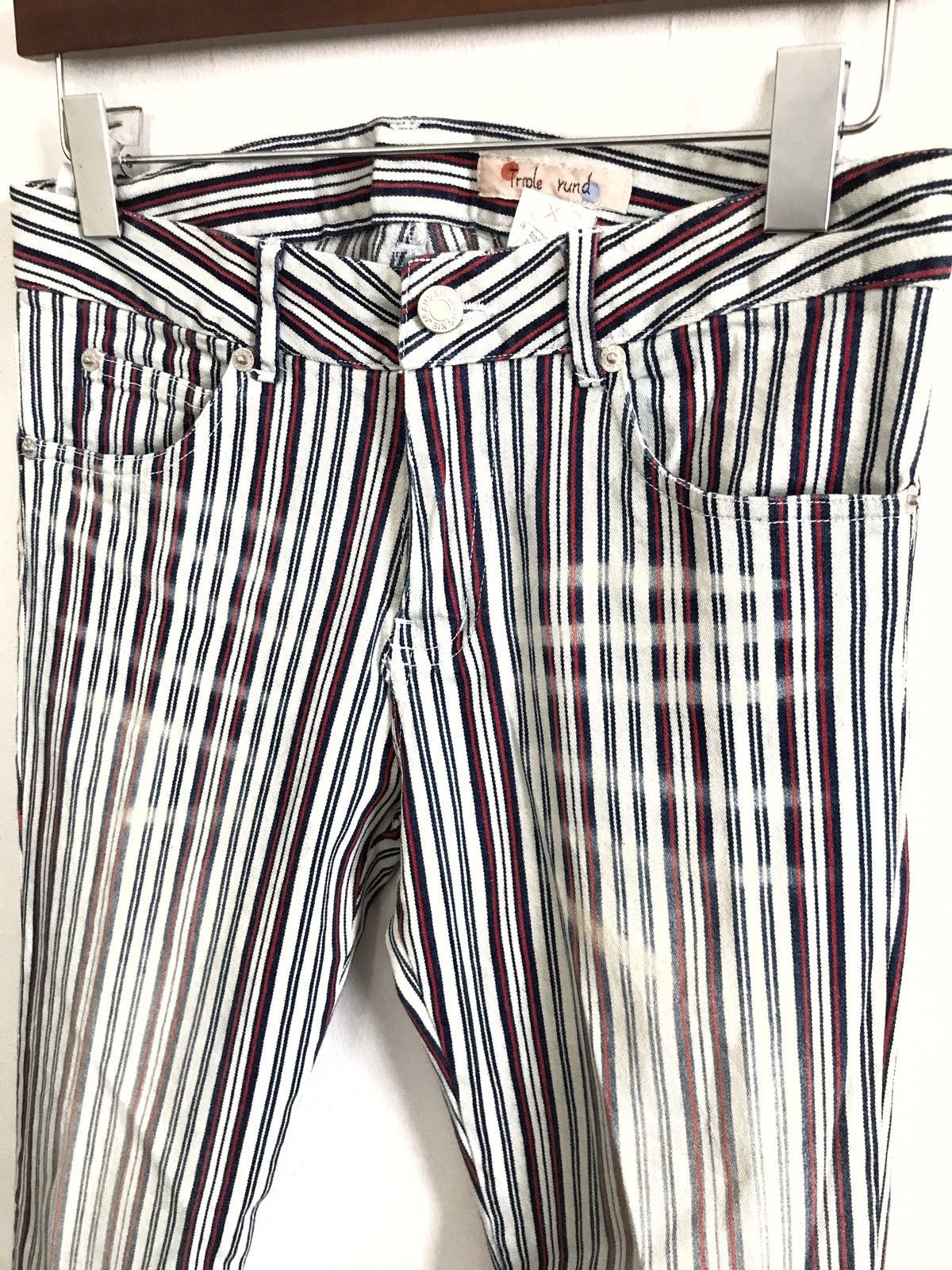 Designer × Japanese Brand Japanese Designer Jeans Triple Yund Stripes Pants Size US 29 - 2 Thumbnail