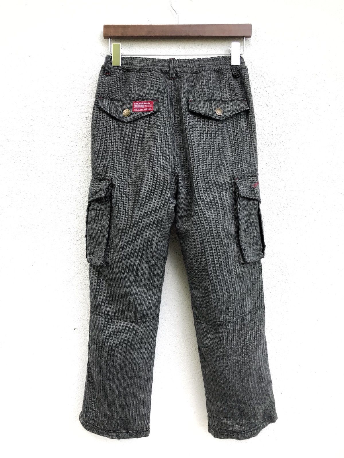 Japanese Brand Japanese Brand G-RULEZ Studio Herringbone Wool Cargo Pants Size US 28 / EU 44 - 4 Thumbnail