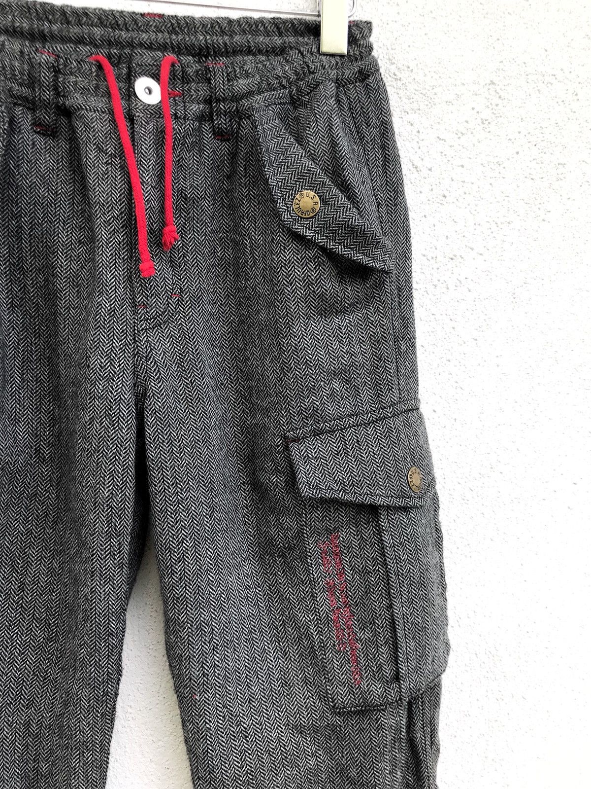 Japanese Brand Japanese Brand G-RULEZ Studio Herringbone Wool Cargo Pants Size US 28 / EU 44 - 2 Thumbnail