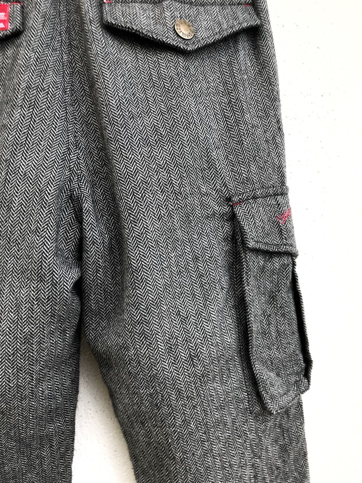 Japanese Brand Japanese Brand G-RULEZ Studio Herringbone Wool Cargo Pants Size US 28 / EU 44 - 10 Thumbnail