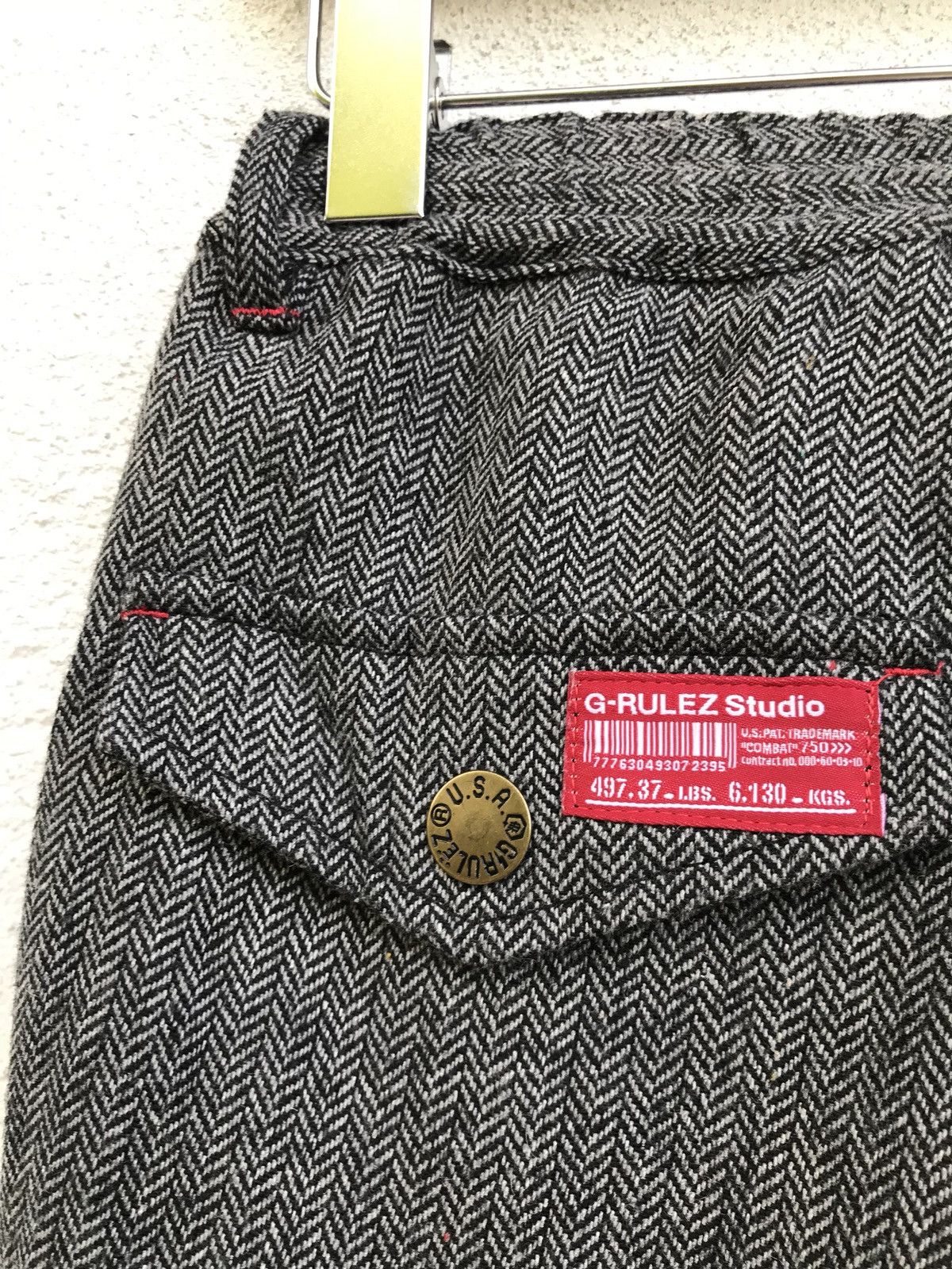 Japanese Brand Japanese Brand G-RULEZ Studio Herringbone Wool Cargo Pants Size US 28 / EU 44 - 9 Thumbnail