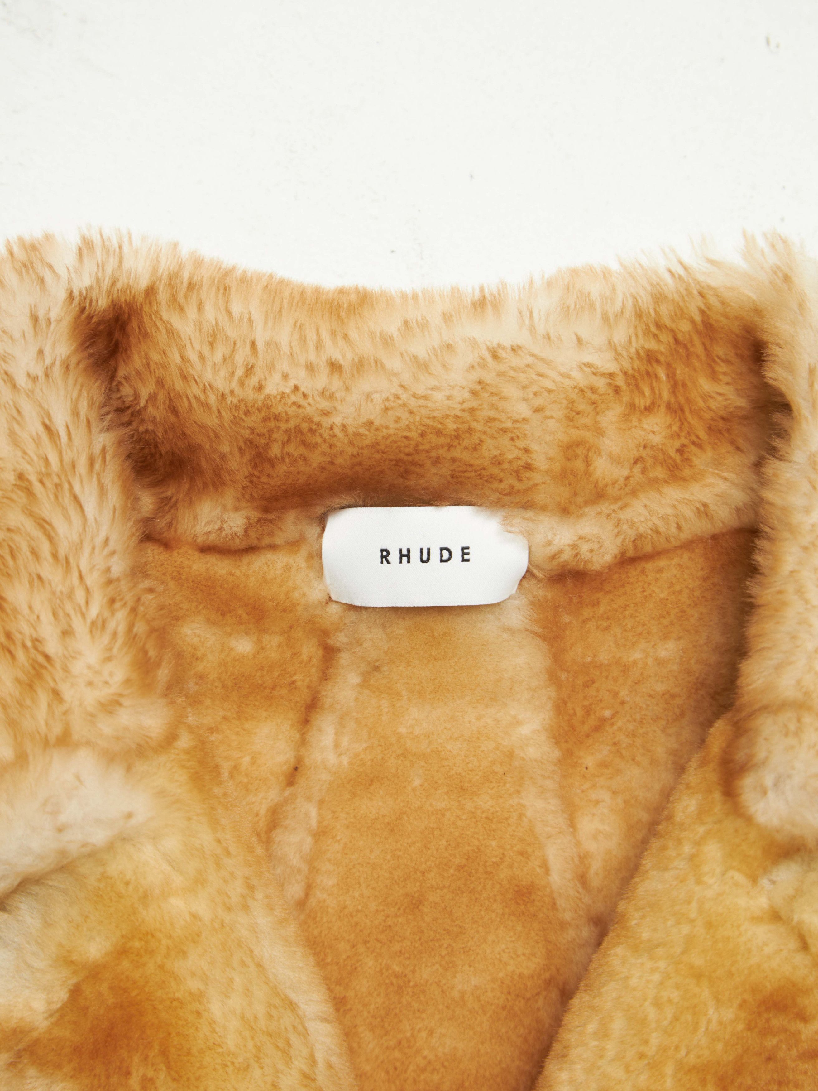 Rhude Brown Sheepskin Leather Coat Size US L / EU 52-54 / 3 - 4 Thumbnail