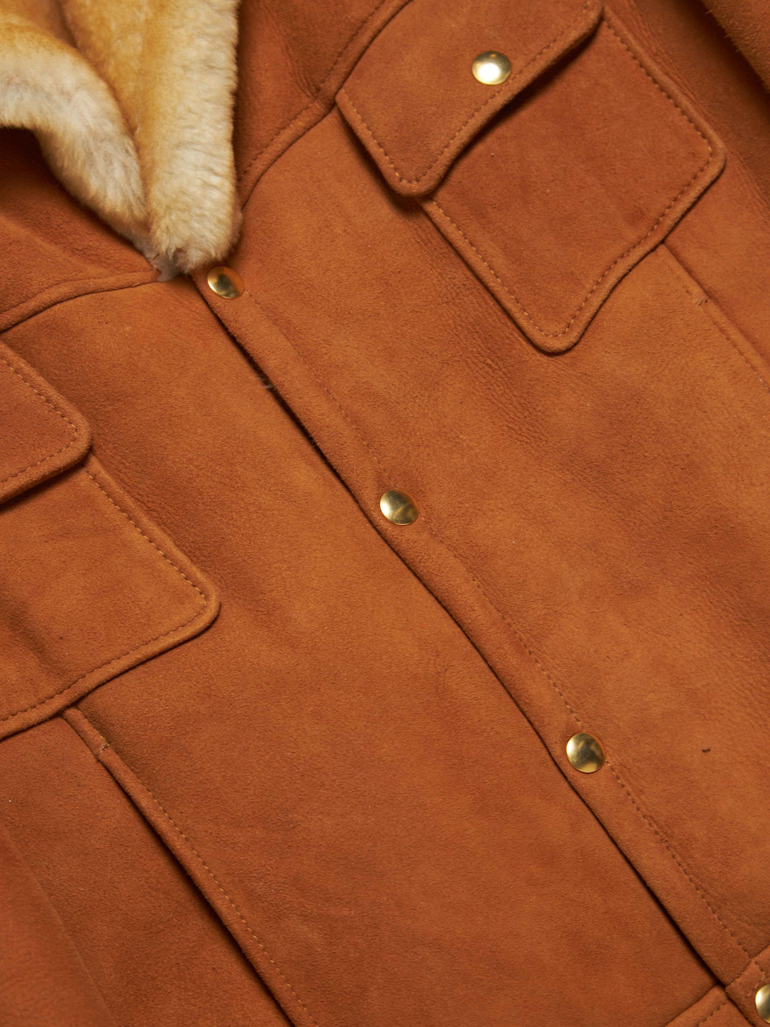 Rhude Brown Sheepskin Leather Coat Size US L / EU 52-54 / 3 - 5 Thumbnail