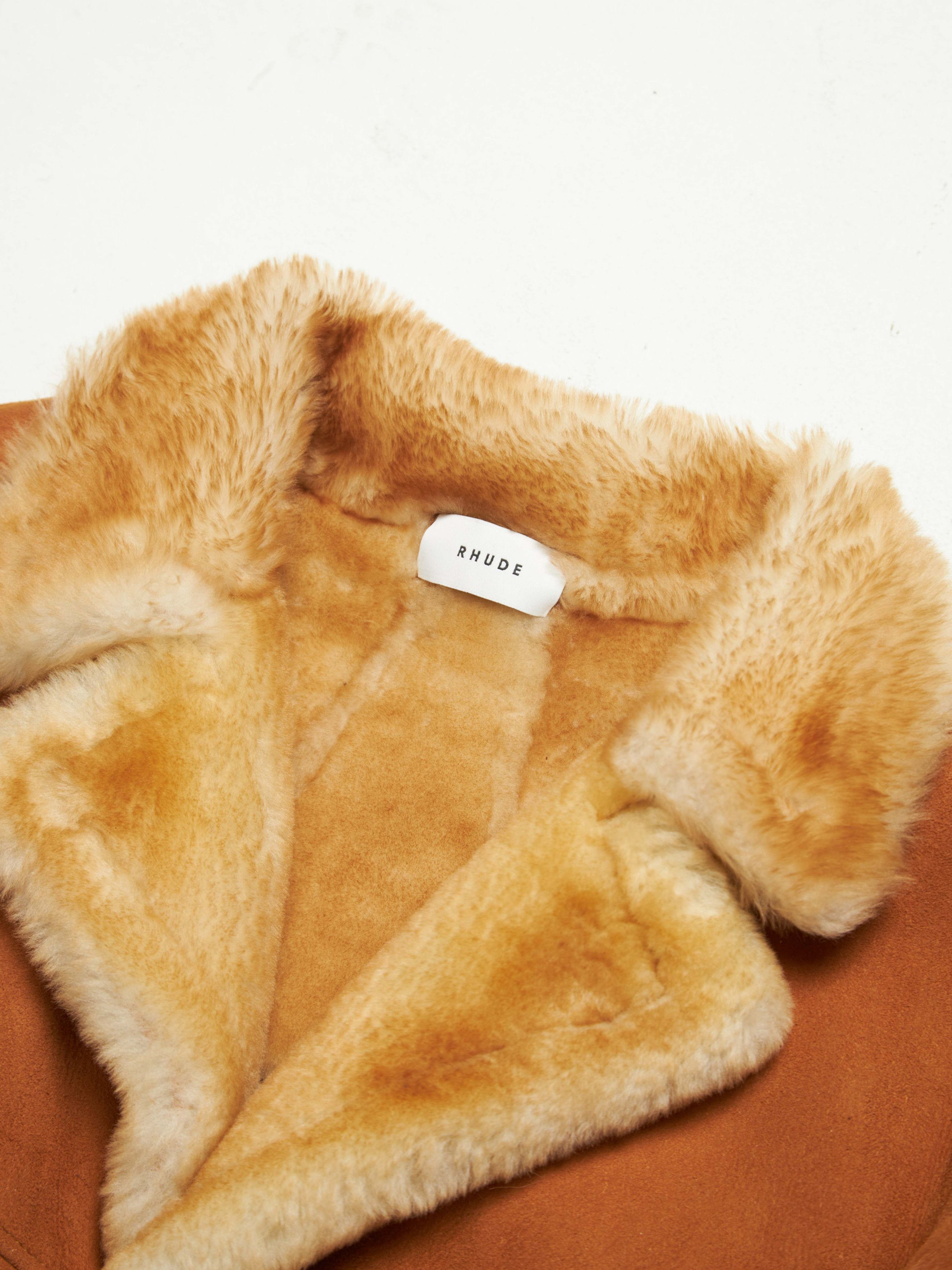 Rhude Brown Sheepskin Leather Coat Size US L / EU 52-54 / 3 - 3 Thumbnail