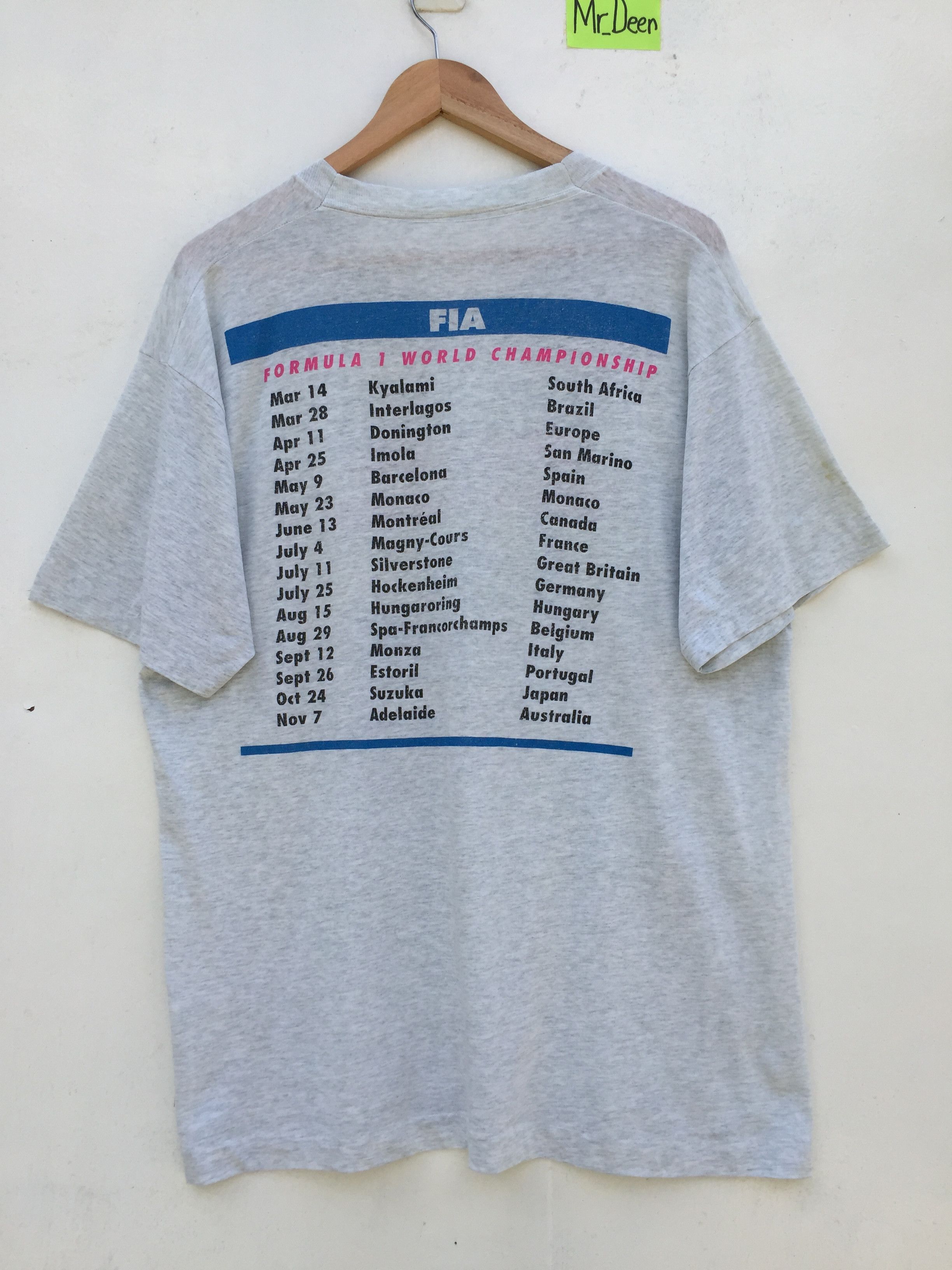 Formula 1 Vtg 90's Formula OneF1 GrandPrix World Champion CANADA Tee Size US M / EU 48-50 / 2 - 8 Thumbnail