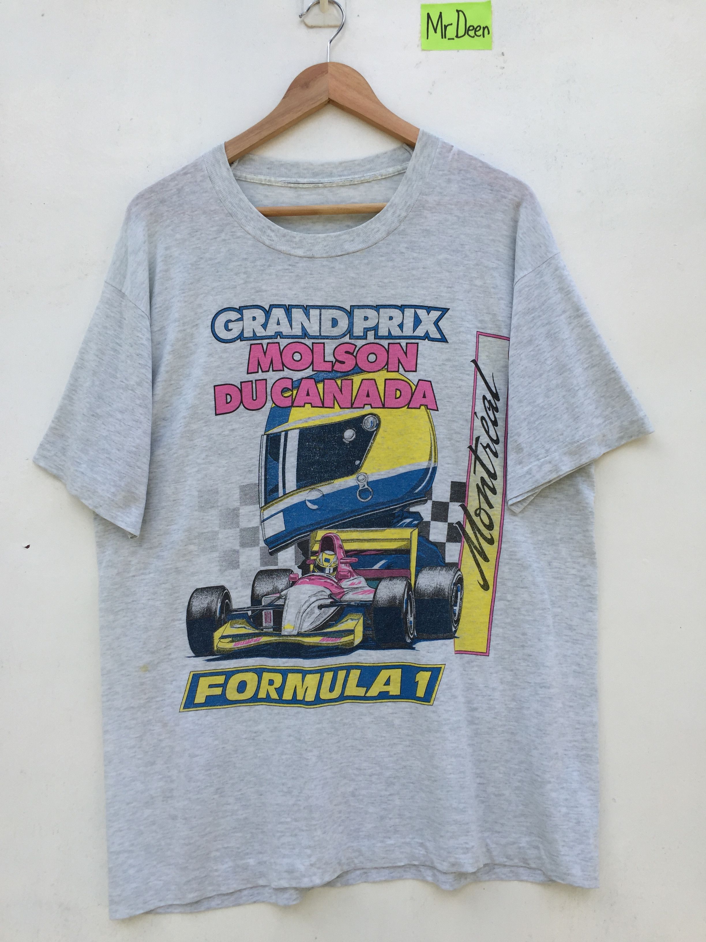 image of Formula Uno x Racing VTG 90's Formula Onef1 Grandprix World Champion Canada Tee in Grey White (Size