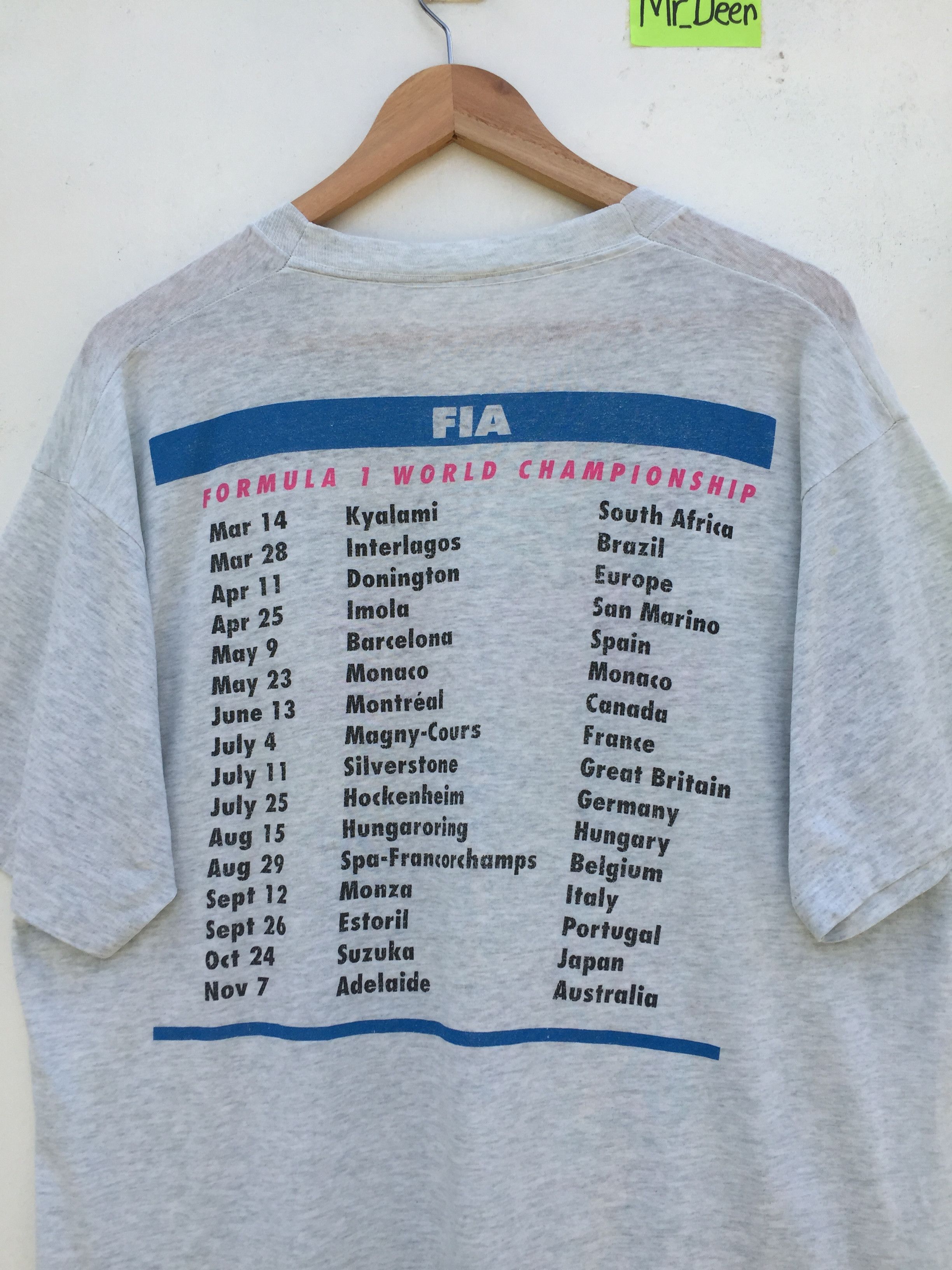 Formula 1 Vtg 90's Formula OneF1 GrandPrix World Champion CANADA Tee Size US M / EU 48-50 / 2 - 11 Thumbnail