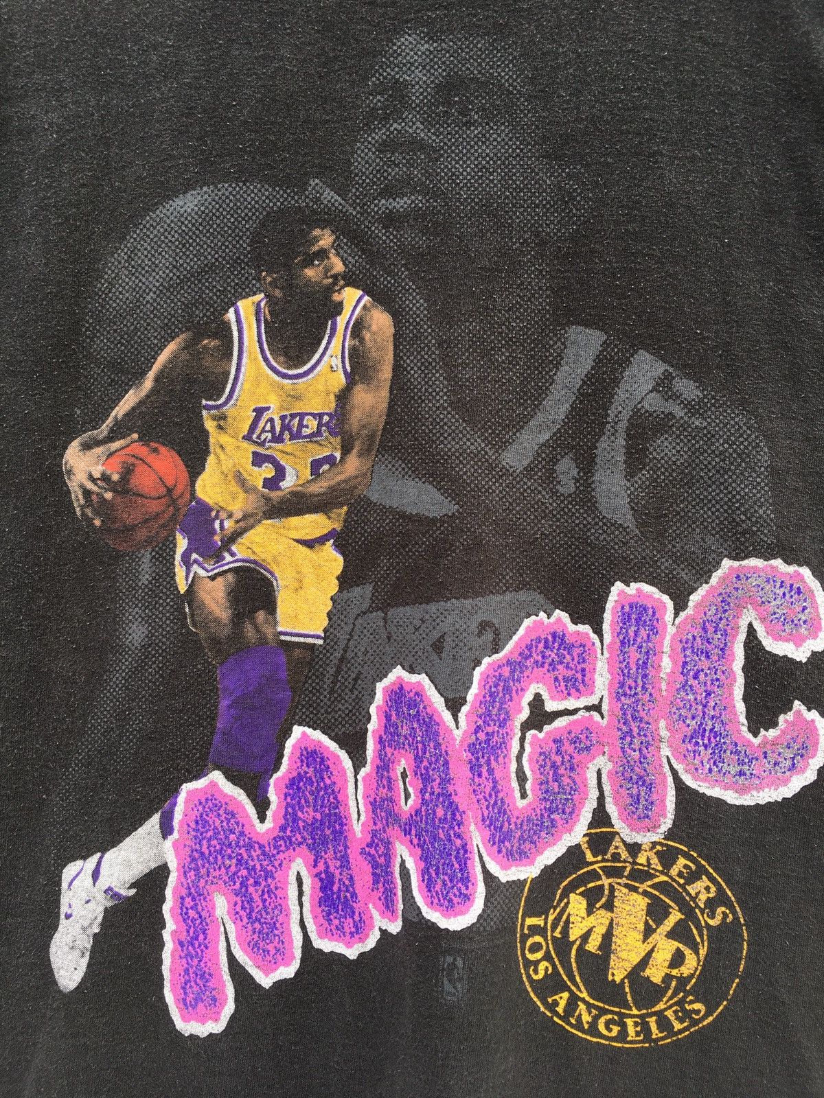NBA Vintage 90s Los Angeles LAKERS Magic Johnson T-Shirt Size US M / EU 48-50 / 2 - 6 Thumbnail