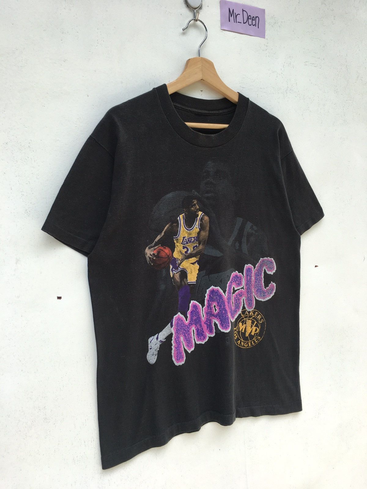 NBA Vintage 90s Los Angeles LAKERS Magic Johnson T-Shirt Size US M / EU 48-50 / 2 - 3 Thumbnail