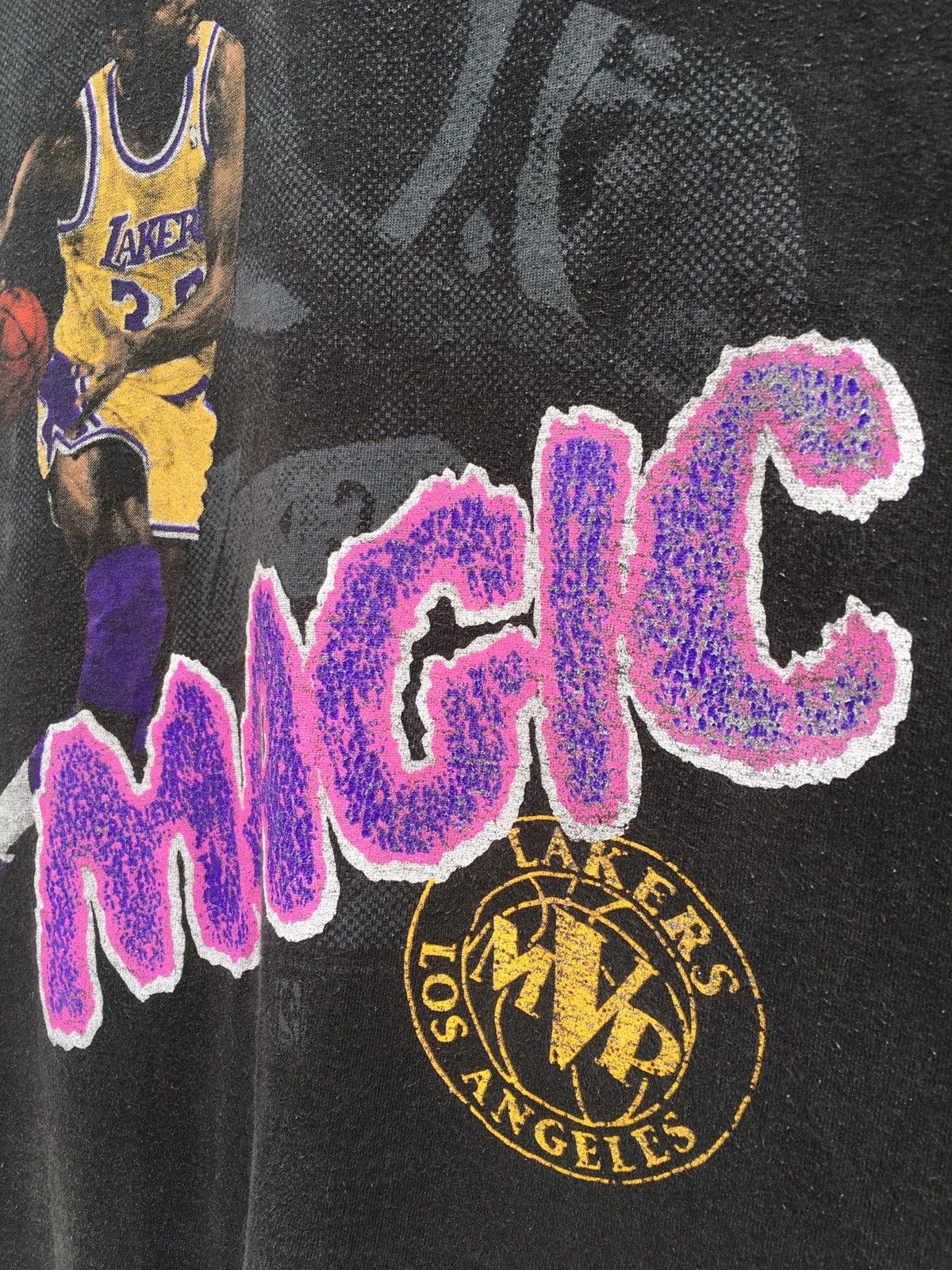 NBA Vintage 90s Los Angeles LAKERS Magic Johnson T-Shirt Size US M / EU 48-50 / 2 - 7 Thumbnail