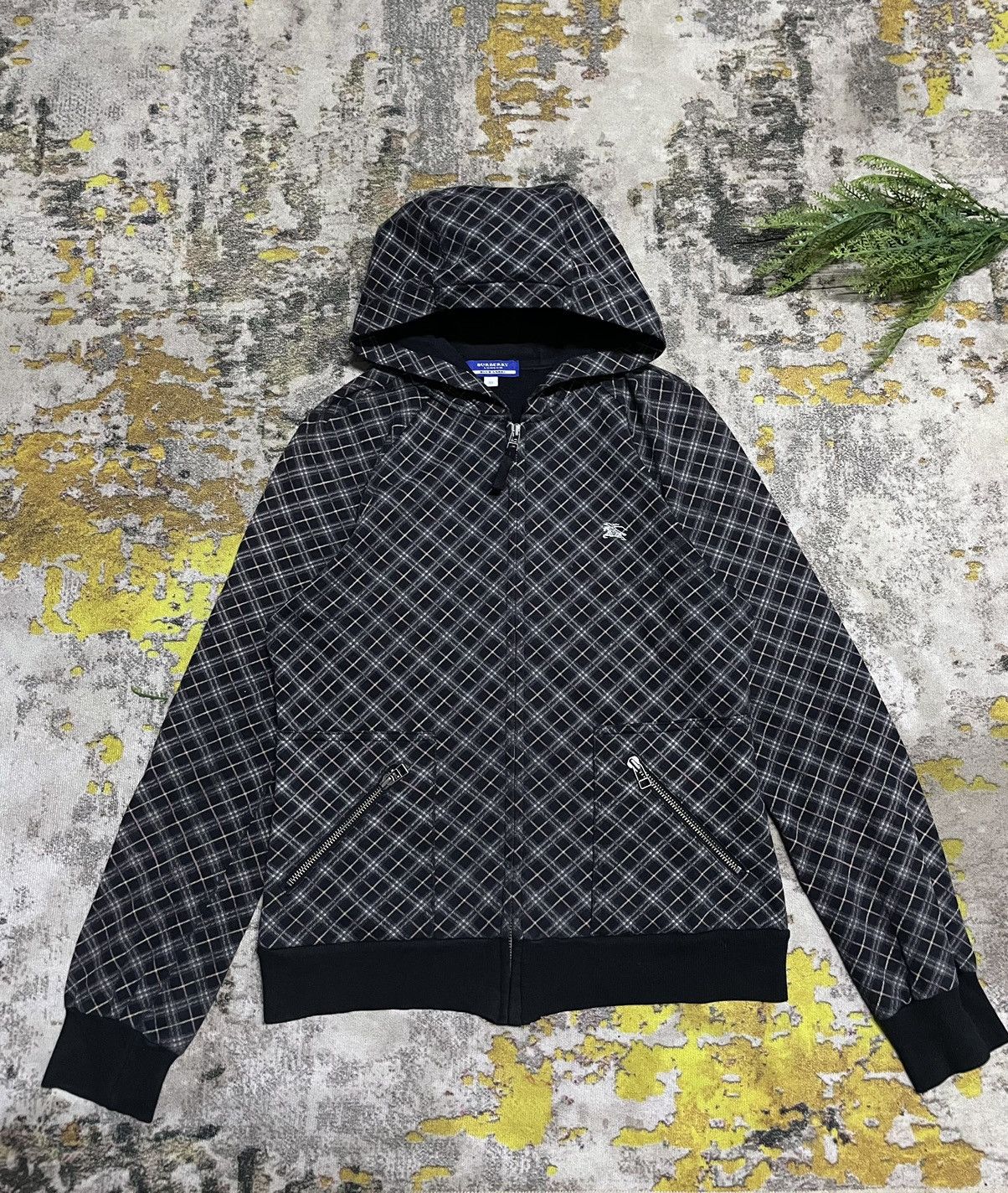 Burberry × Designer × Vintage 💥BURBERRYS Checkered Side Logo Zipper Hoodie Size M / US 6-8 / IT 42-44 - 1 Thumbnail