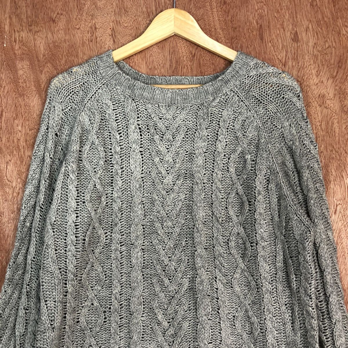 Homespun Knitwear DL Back Number faded Grey cable Knitwear #1617 Size US L / EU 52-54 / 3 - 2 Thumbnail