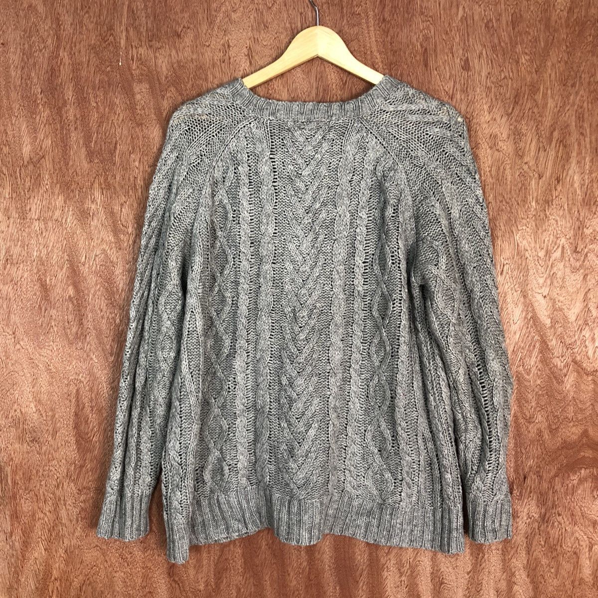 Homespun Knitwear DL Back Number faded Grey cable Knitwear #1617 Size US L / EU 52-54 / 3 - 14 Thumbnail