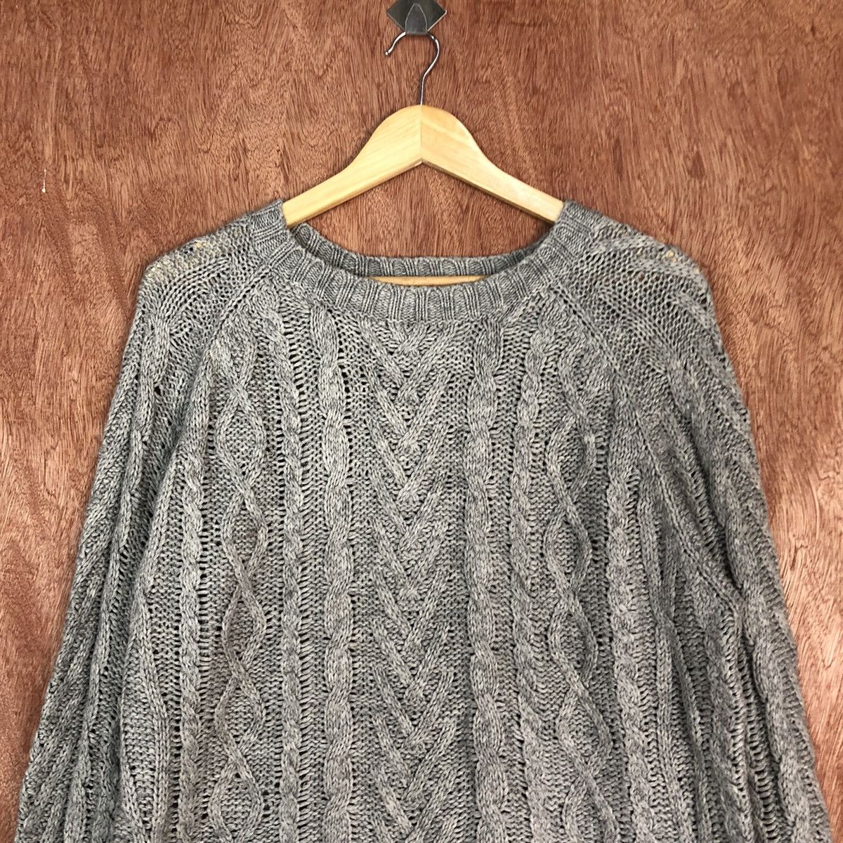 Homespun Knitwear DL Back Number faded Grey cable Knitwear #1617 Size US L / EU 52-54 / 3 - 9 Thumbnail