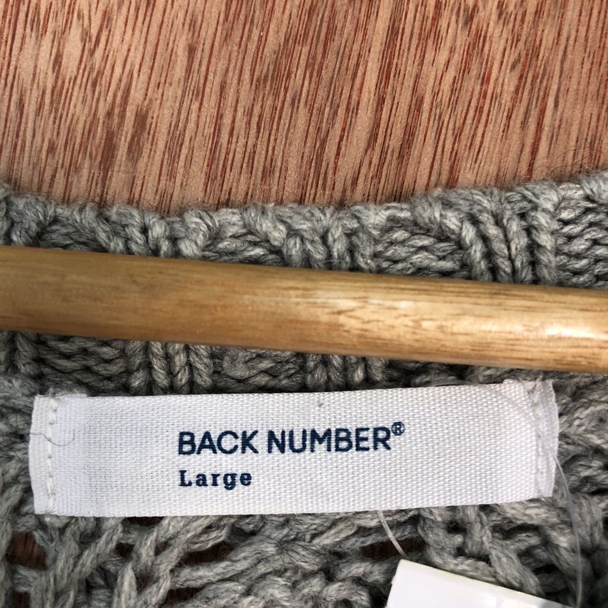 Homespun Knitwear DL Back Number faded Grey cable Knitwear #1617 Size US L / EU 52-54 / 3 - 10 Thumbnail
