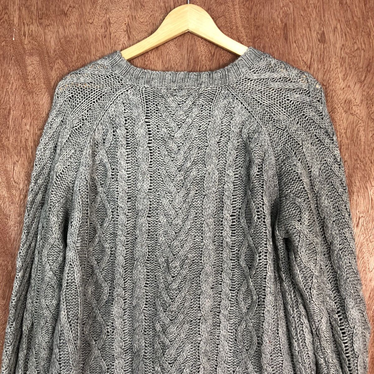 Homespun Knitwear DL Back Number faded Grey cable Knitwear #1617 Size US L / EU 52-54 / 3 - 13 Thumbnail