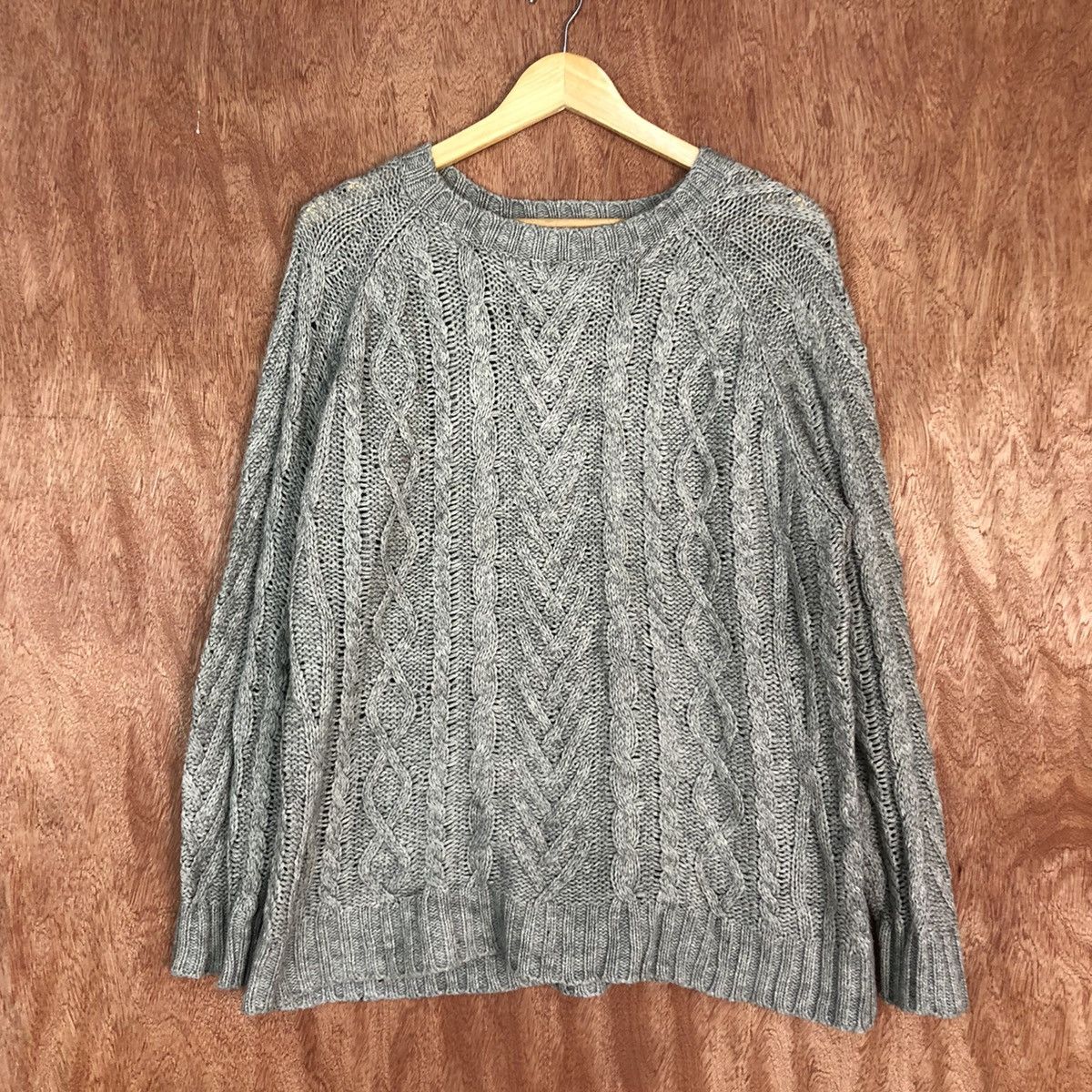 Homespun Knitwear DL Back Number faded Grey cable Knitwear #1617 Size US L / EU 52-54 / 3 - 3 Thumbnail