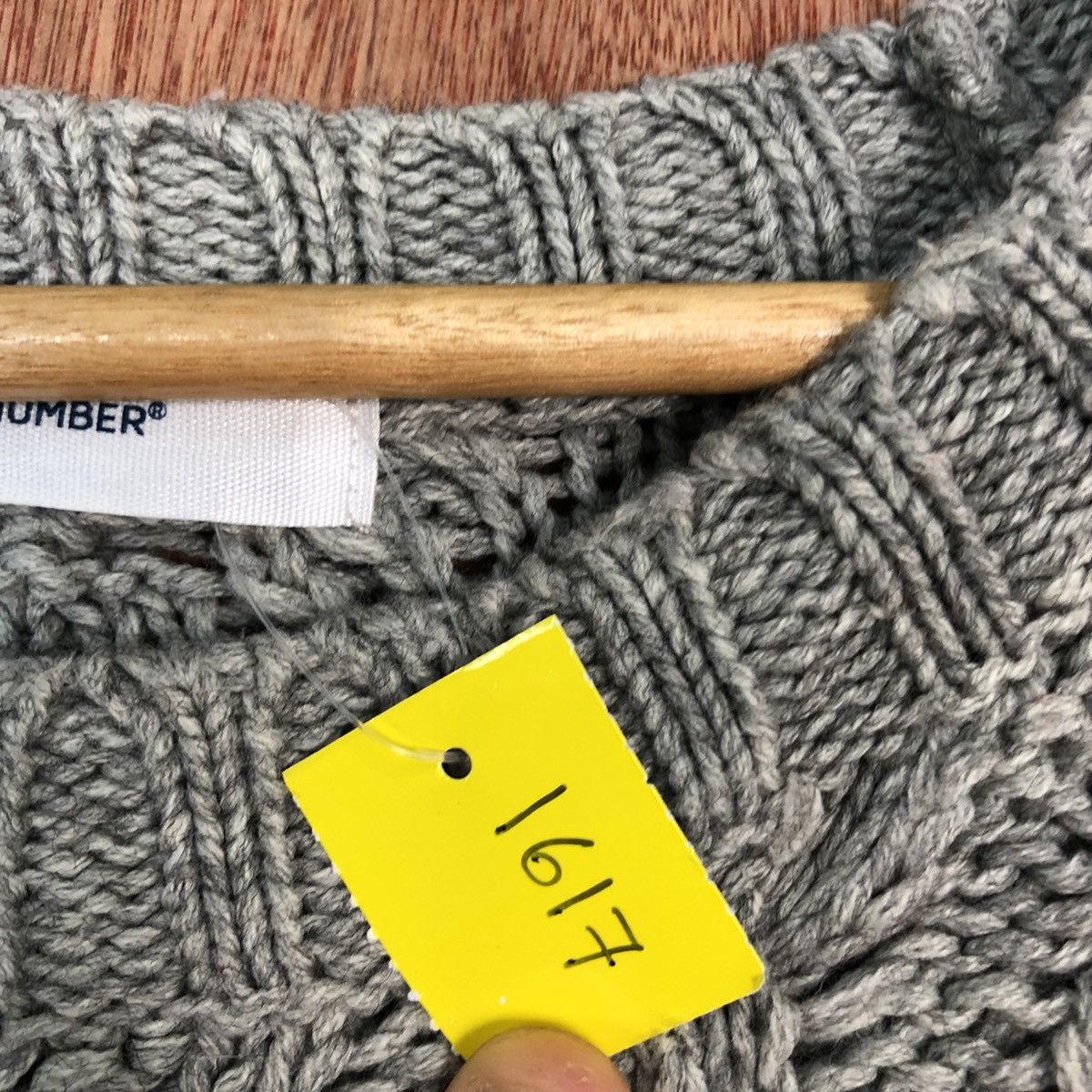 Homespun Knitwear DL Back Number faded Grey cable Knitwear #1617 Size US L / EU 52-54 / 3 - 11 Thumbnail