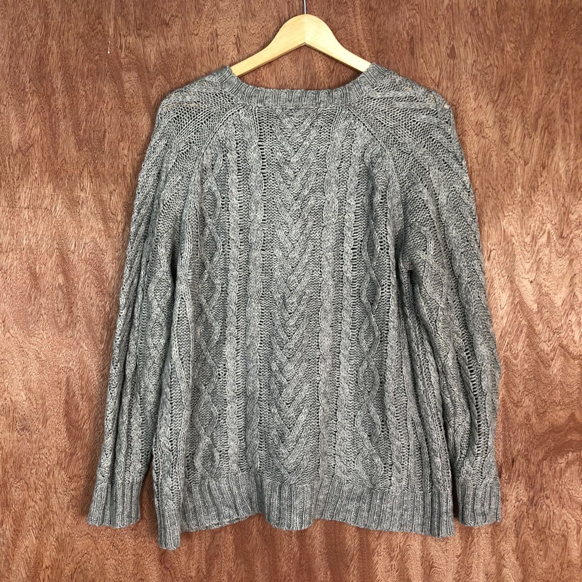 Homespun Knitwear DL Back Number faded Grey cable Knitwear #1617 Size US L / EU 52-54 / 3 - 12 Thumbnail