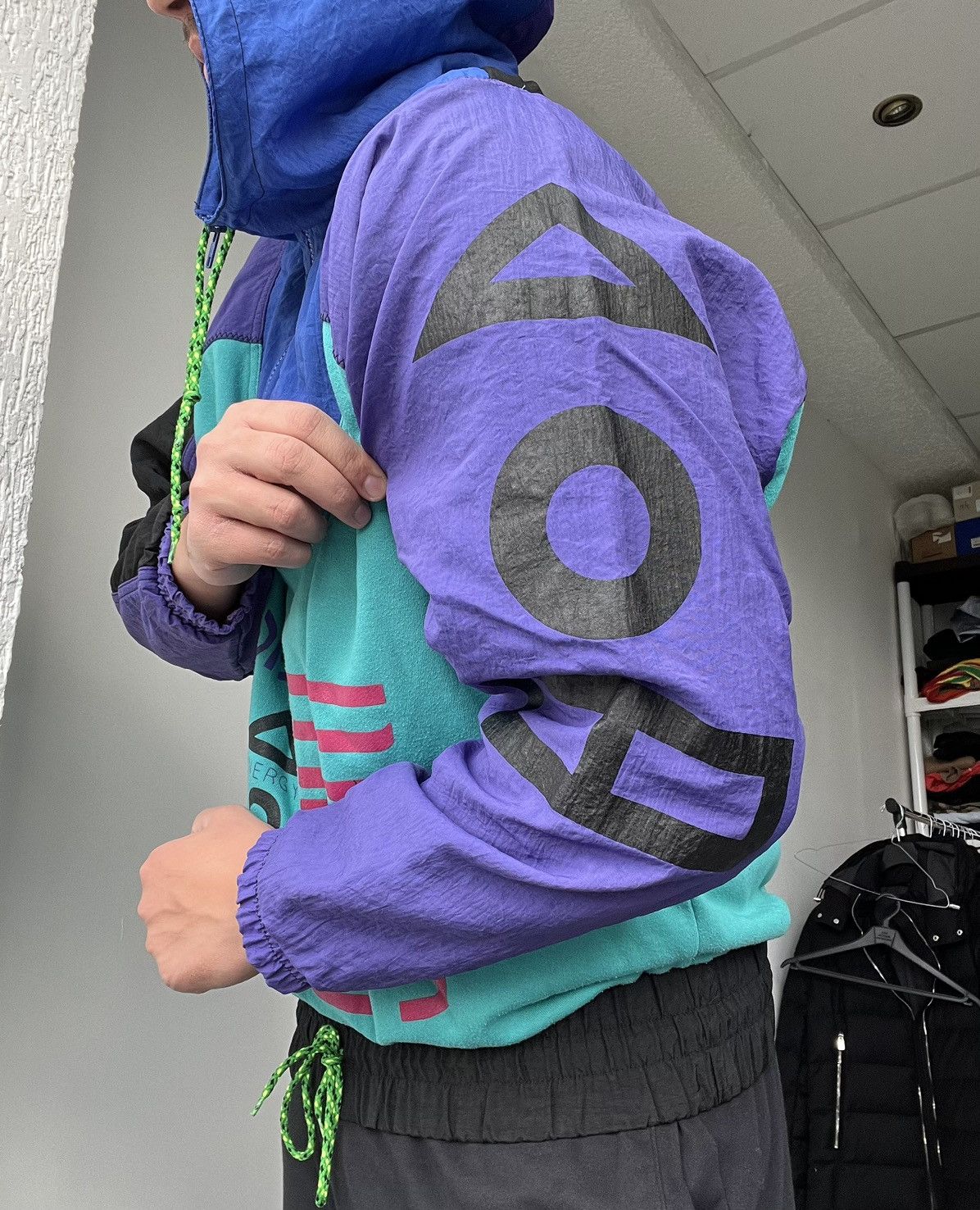 Adidas × Vintage Vintage RARE Adidas Hoodie Anorak Jacket Sweatshirt Size 7 L Size US L / EU 52-54 / 3 - 5 Thumbnail