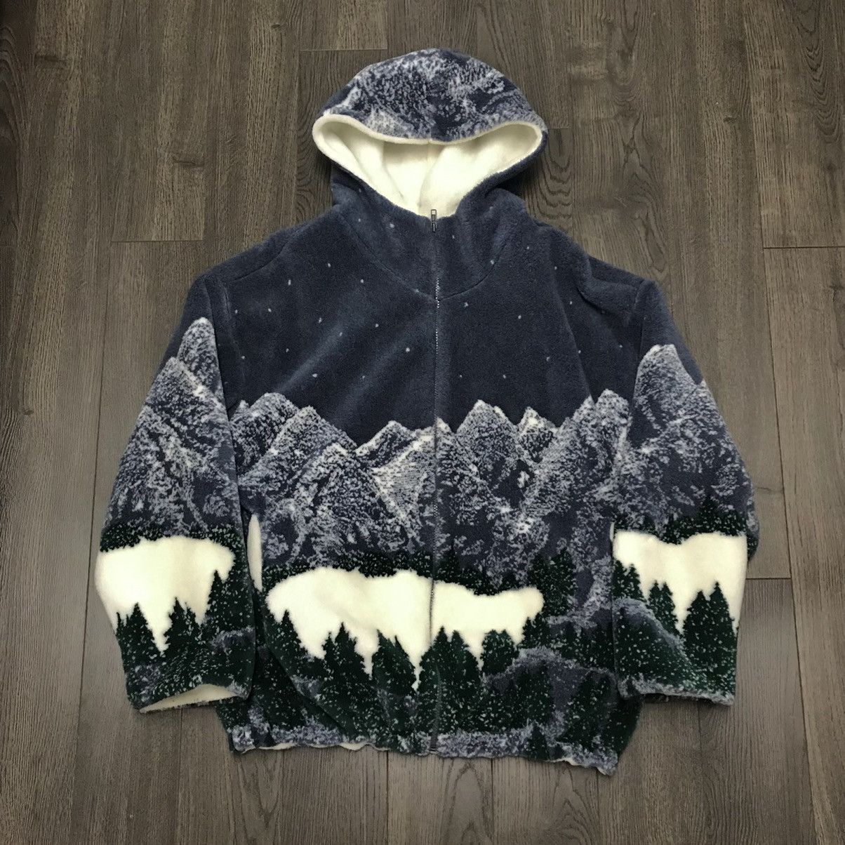 Vintage All Over Print Nature Fleece Jacket