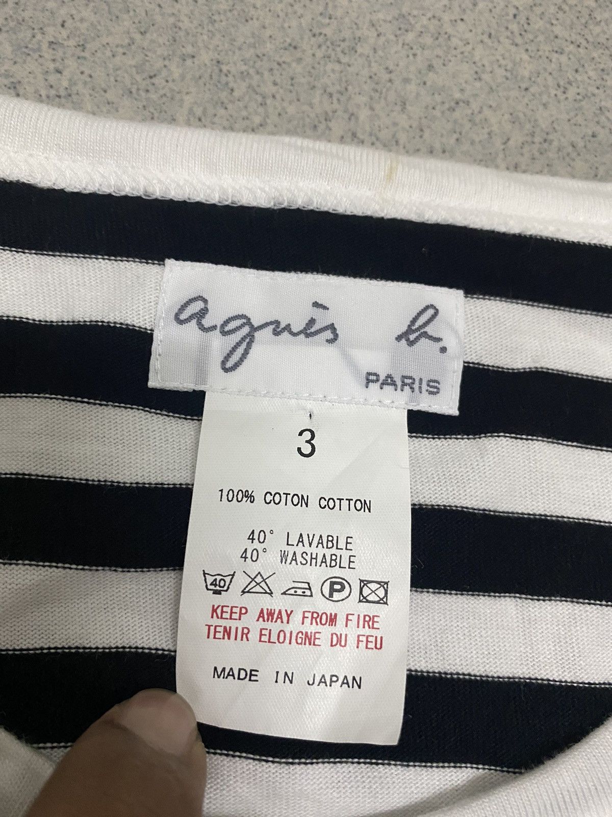 Japanese Brand × Vintage × agnes b. Vintage Agnes.B Longsleeve Shirt Button up Stripe Design Size M / US 6-8 / IT 42-44 - 3 Thumbnail