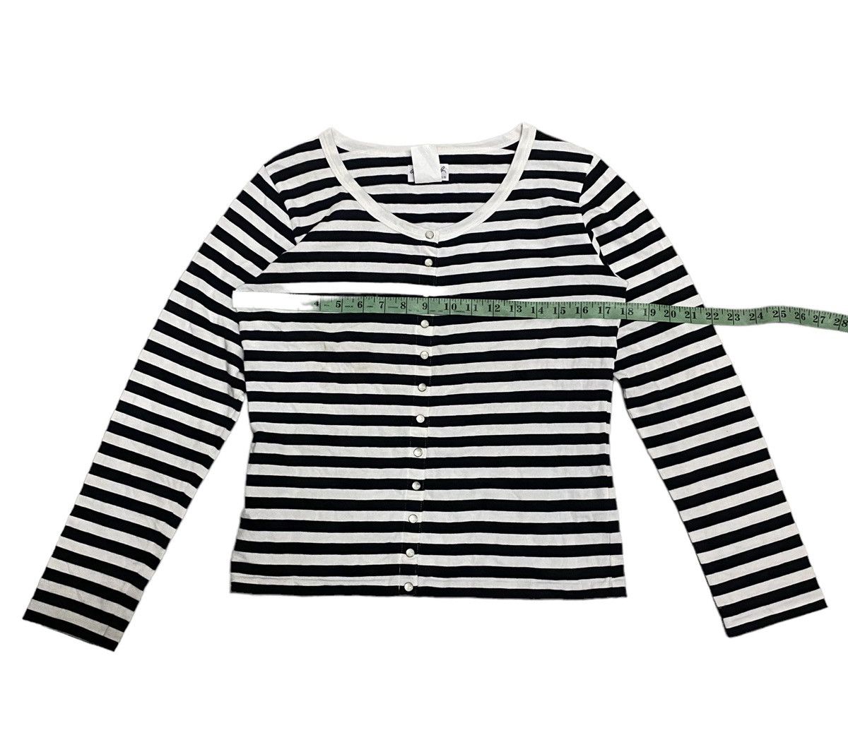 Japanese Brand × Vintage × agnes b. Vintage Agnes.B Longsleeve Shirt Button up Stripe Design Size M / US 6-8 / IT 42-44 - 6 Thumbnail