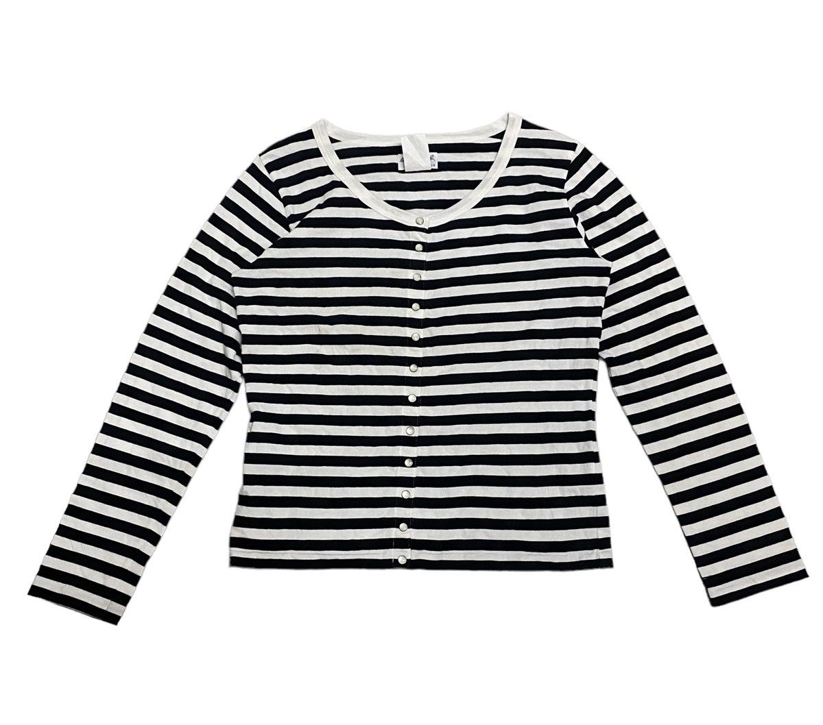 Japanese Brand × Vintage × agnes b. Vintage Agnes.B Longsleeve Shirt Button up Stripe Design Size M / US 6-8 / IT 42-44 - 1 Thumbnail