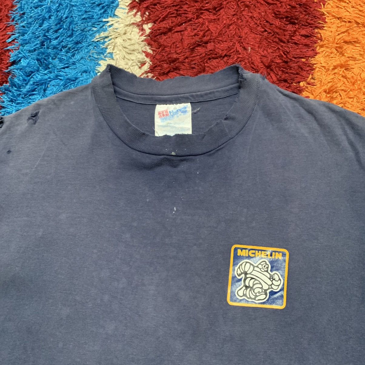 Vintage VINTAGE MICHELIN RACING DISTRESSED T SHIRT Size US L / EU 52-54 / 3 - 7 Thumbnail