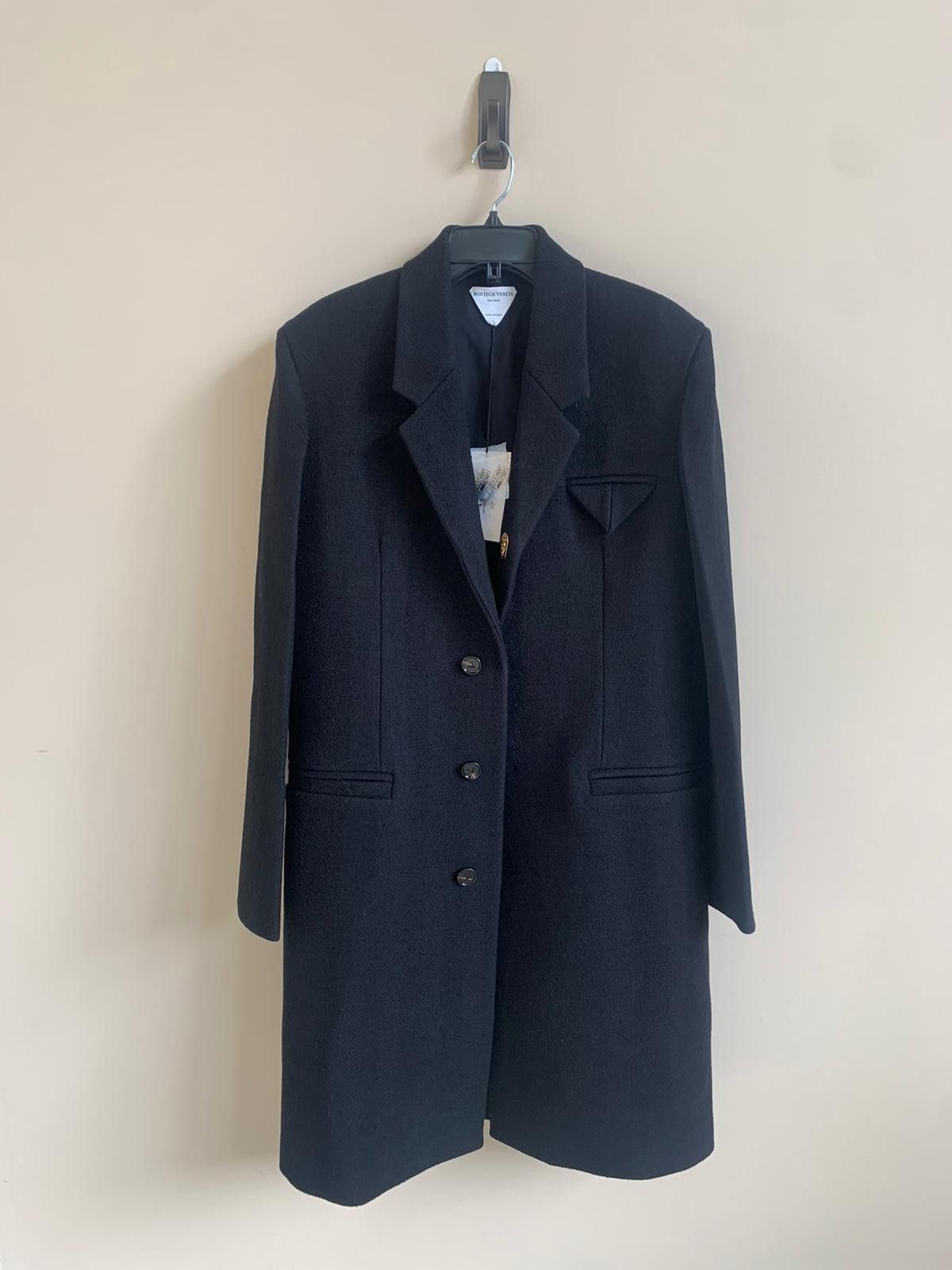 Bottega Veneta Coat in Boiled Herringbone Wool in Black Size US M / EU 48-50 / 2 - 13 Thumbnail