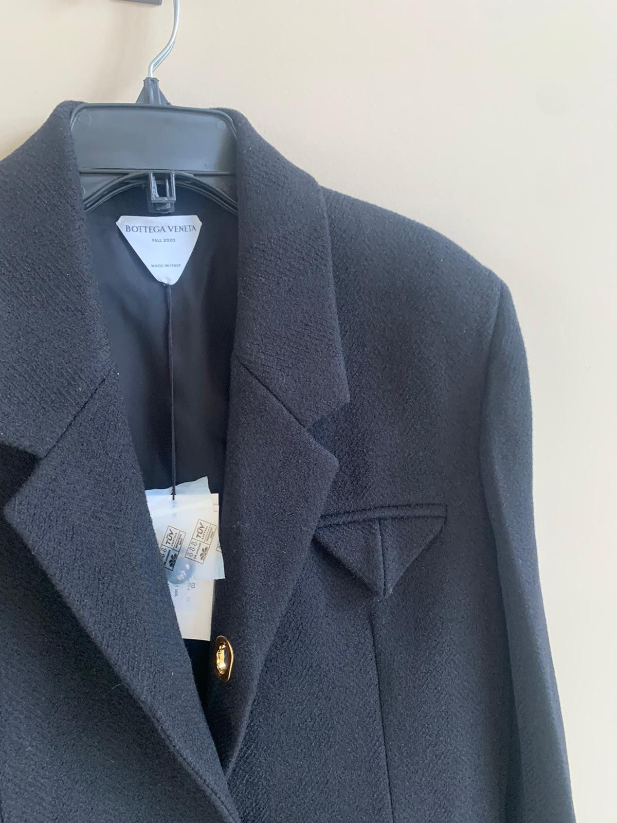 Bottega Veneta Coat in Boiled Herringbone Wool in Black Size US M / EU 48-50 / 2 - 17 Thumbnail