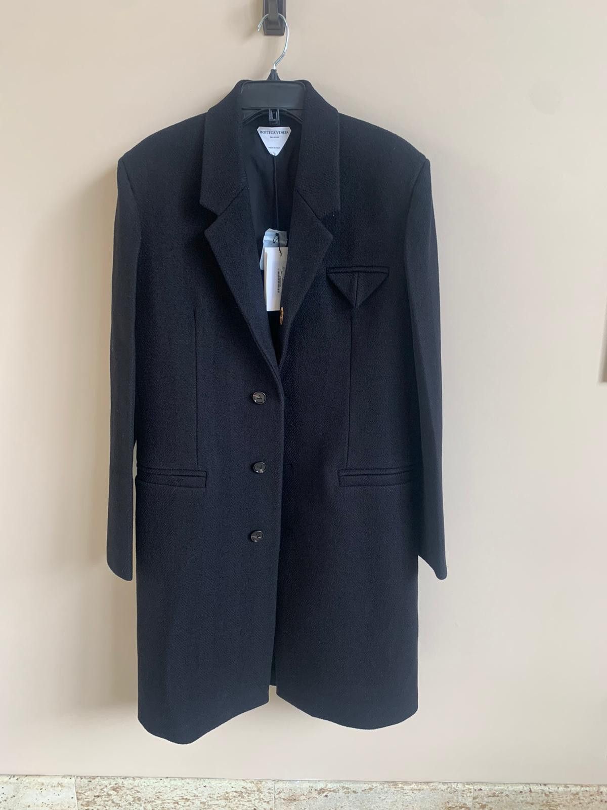 Bottega Veneta Coat in Boiled Herringbone Wool in Black Size US M / EU 48-50 / 2 - 2 Thumbnail