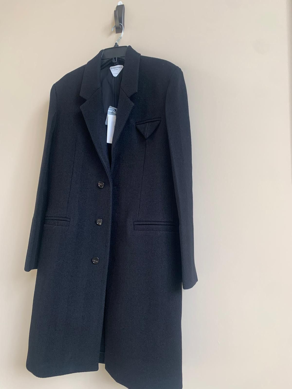 Bottega Veneta Coat in Boiled Herringbone Wool in Black Size US M / EU 48-50 / 2 - 6 Thumbnail