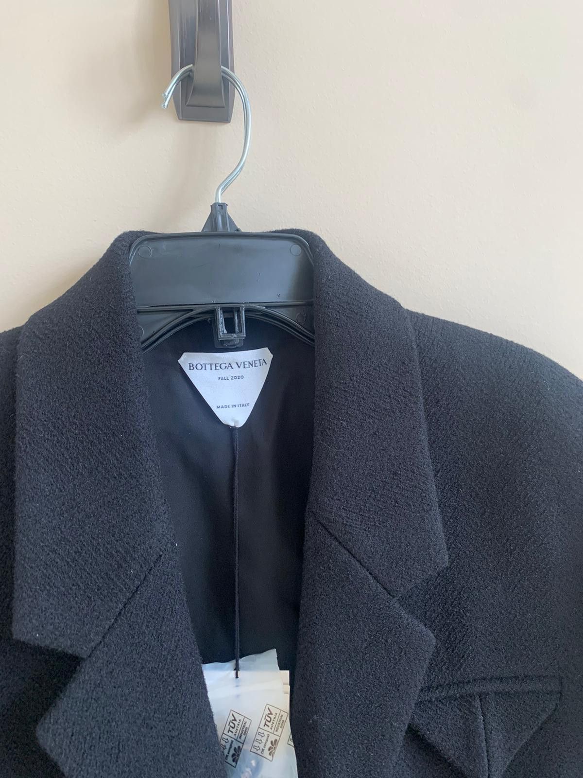 Bottega Veneta Coat in Boiled Herringbone Wool in Black Size US M / EU 48-50 / 2 - 18 Thumbnail