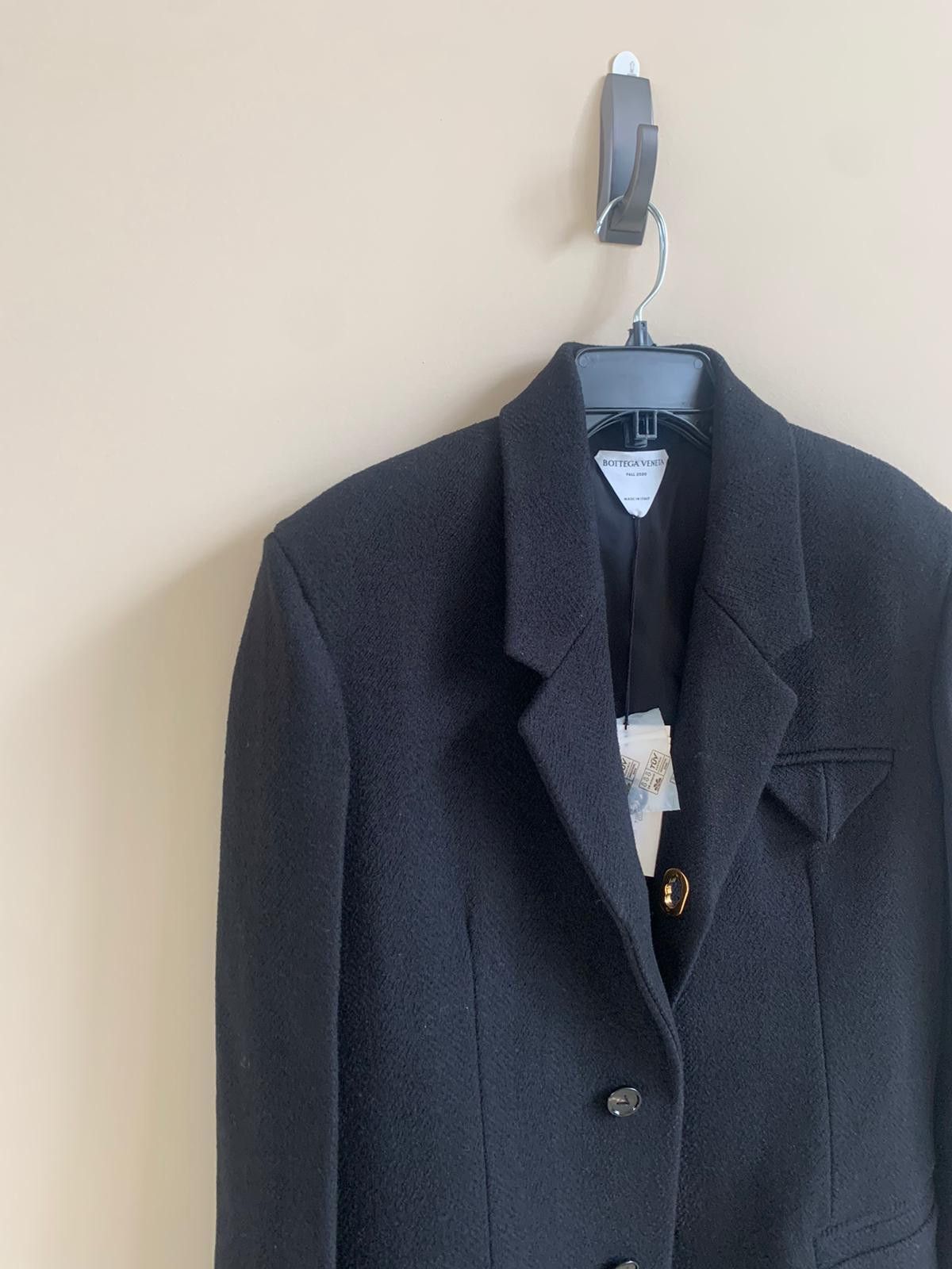 Bottega Veneta Coat in Boiled Herringbone Wool in Black Size US M / EU 48-50 / 2 - 16 Thumbnail